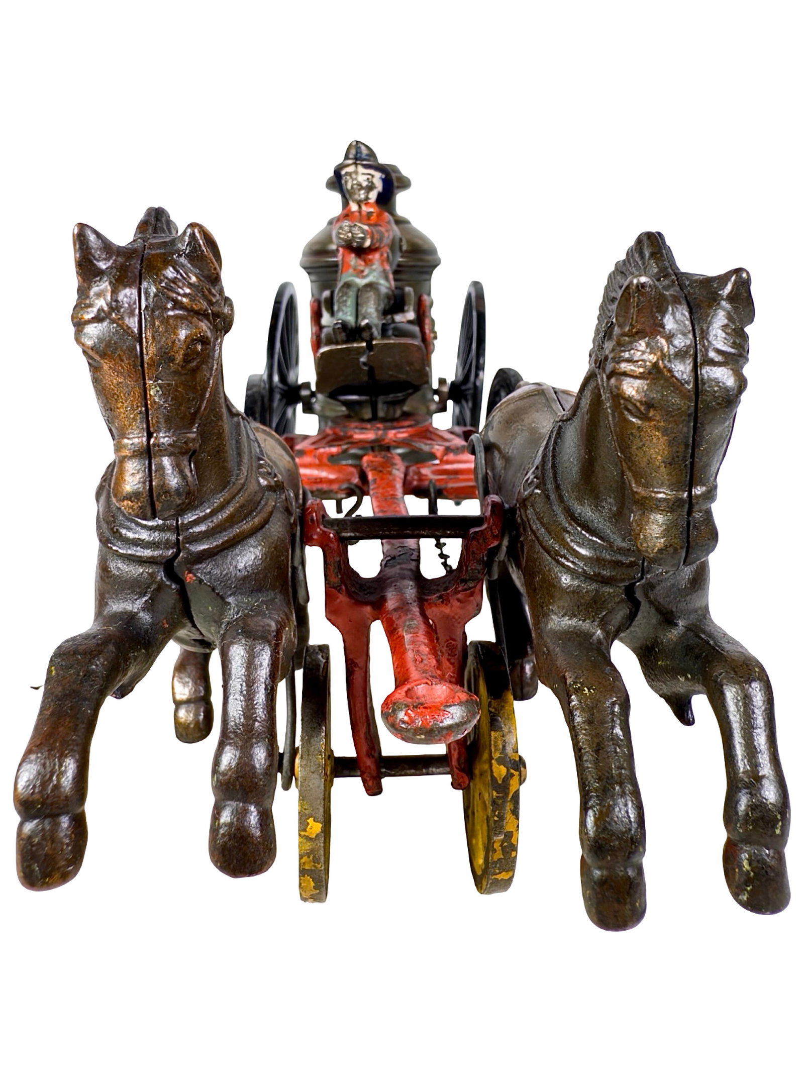 Electroplated Fire Pumper - Cast Iron Toy - 5