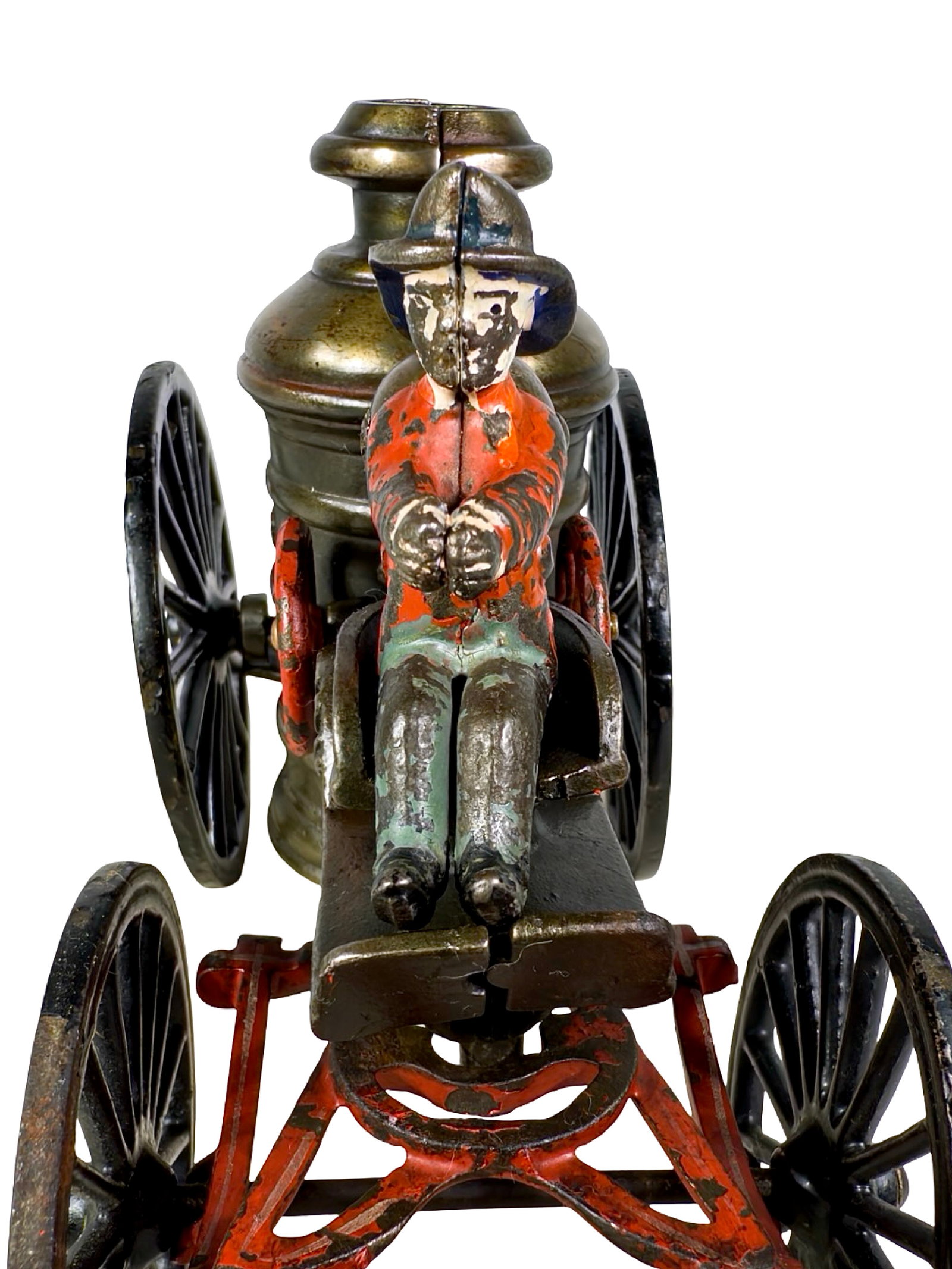 Electroplated Fire Pumper - Cast Iron Toy - 6