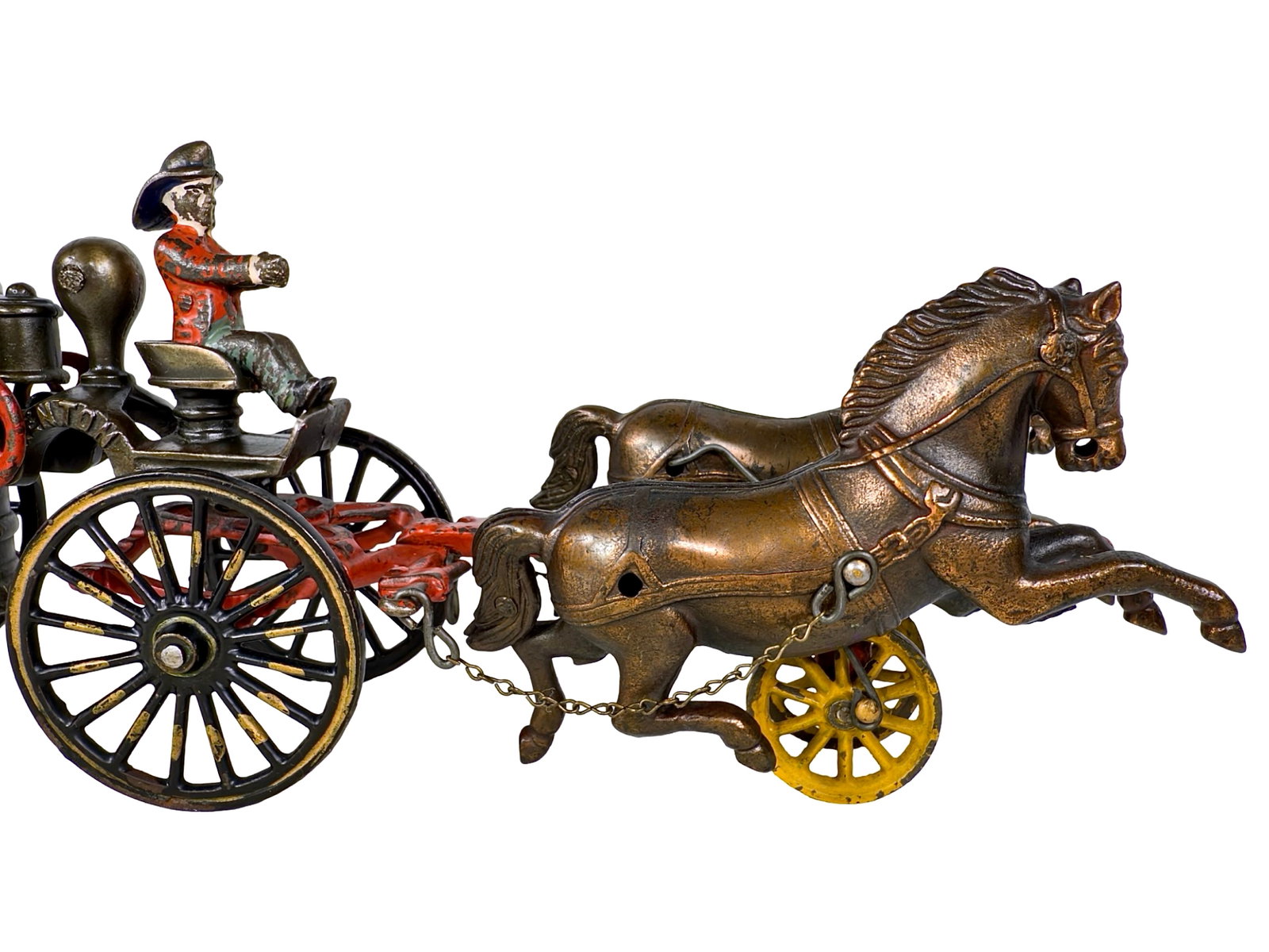 Electroplated Fire Pumper - Cast Iron Toy - 9