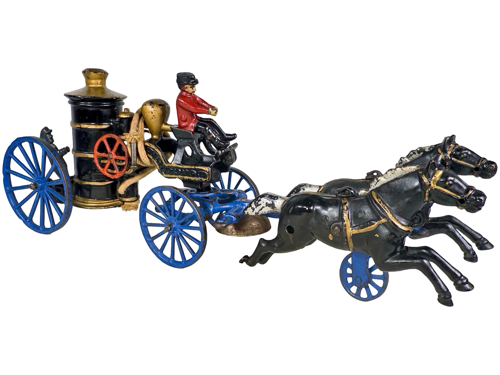 Black Fire Pumper Apparatus - Cast Iron Toy - 4