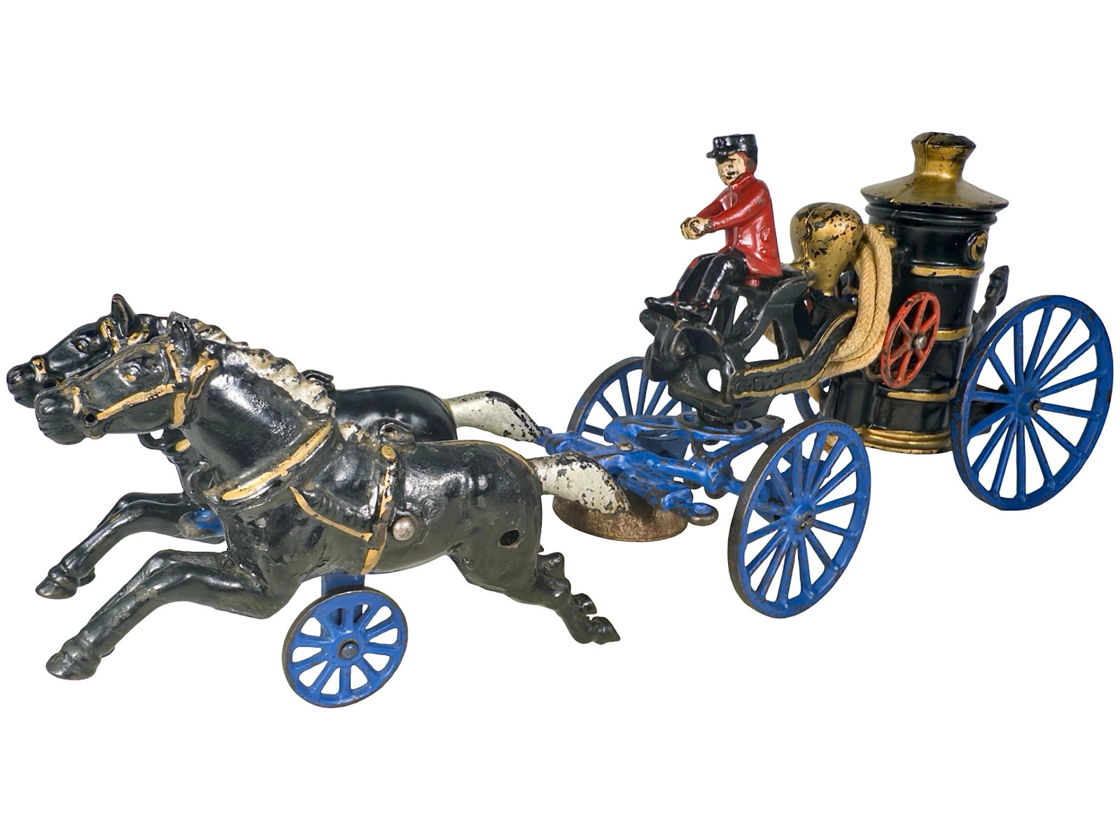 Black Fire Pumper Apparatus - Cast Iron Toy - 7