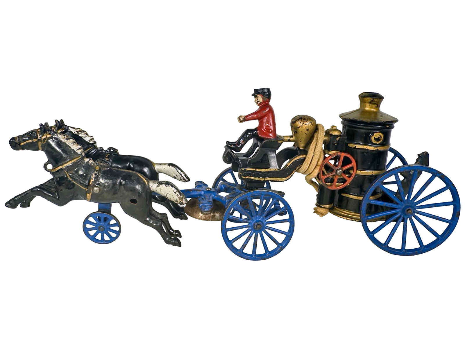 Black Fire Pumper Apparatus - Cast Iron Toy - 8