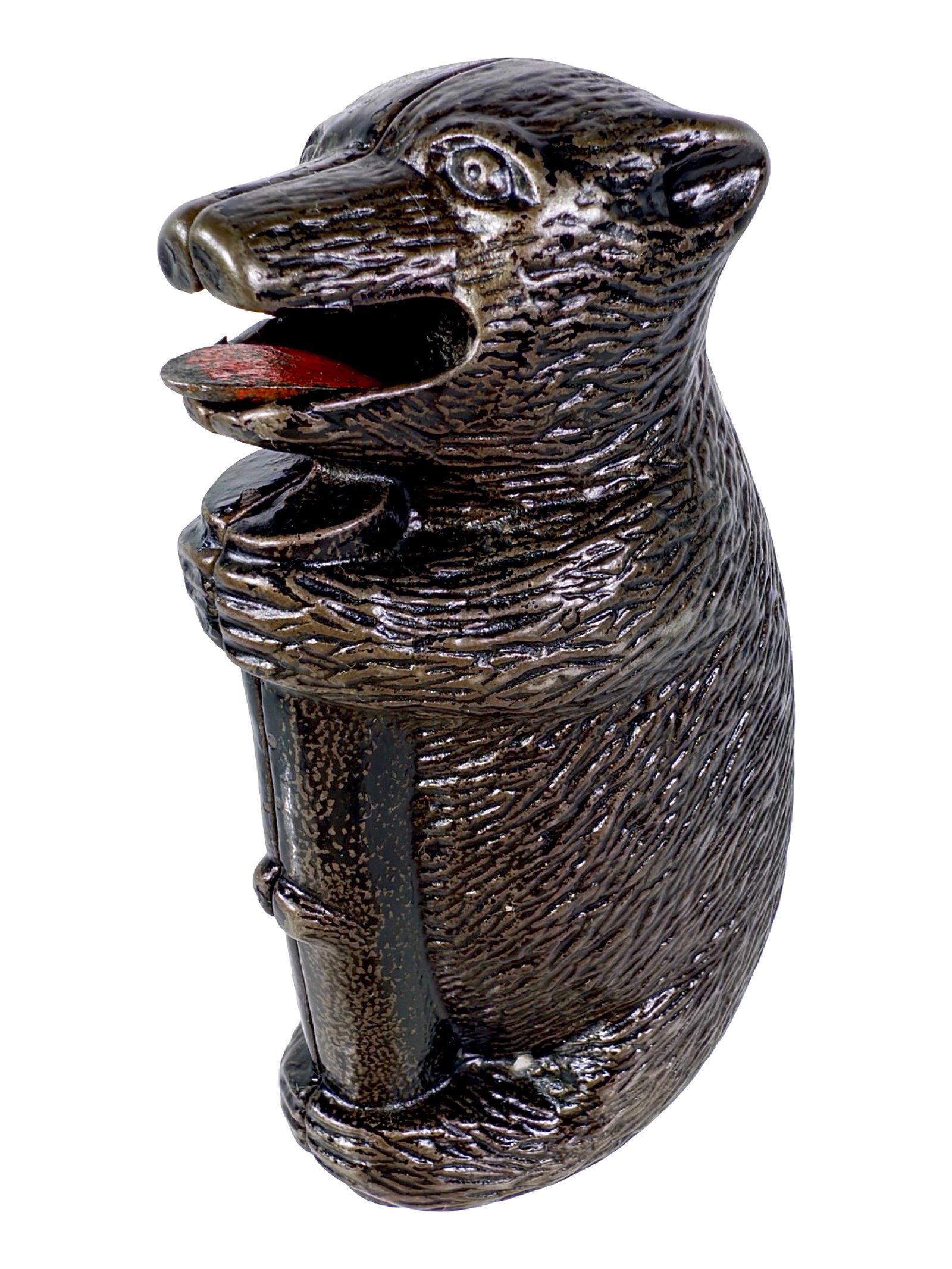 Bear Hugs Tree Stump - Mechanical Bank: By the H. L. Judd Mfg. Company. Wallingford, Ct. - Circa Mid 1880's. Bob and Shirley Peirce Collection.