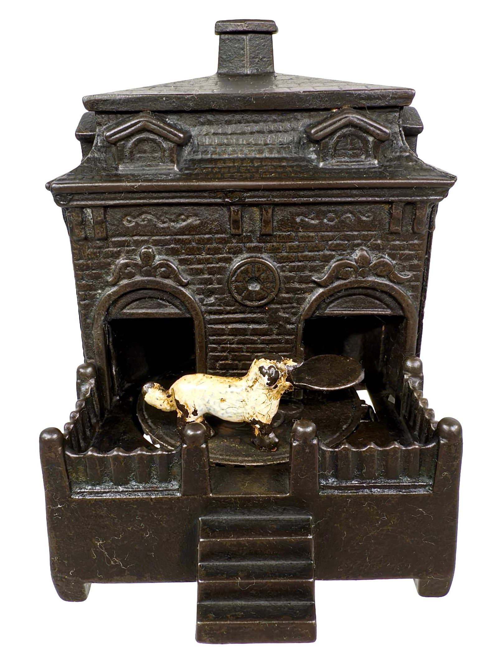 Dog on Turntable Bank Ebony Black with Painted Dog (1 of 6)
