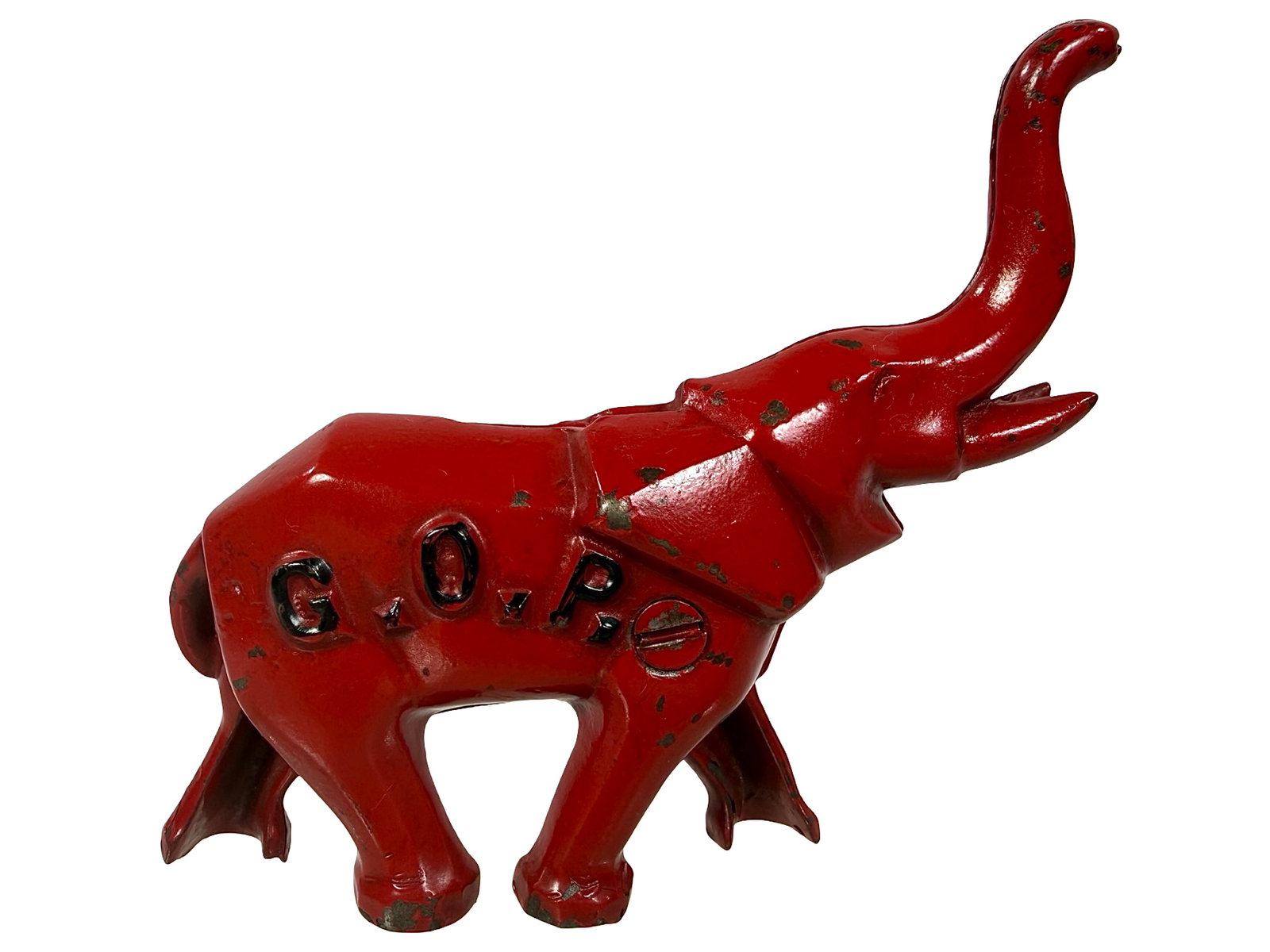 Red Art Deco GOP Elephant - Still Bank (1 of 6)