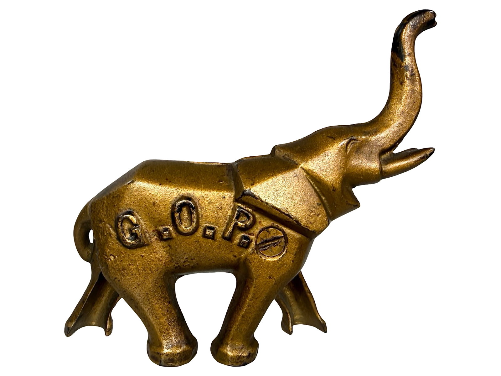 Gold Art Deco GOP Elephant - Still Bank (1 of 6)