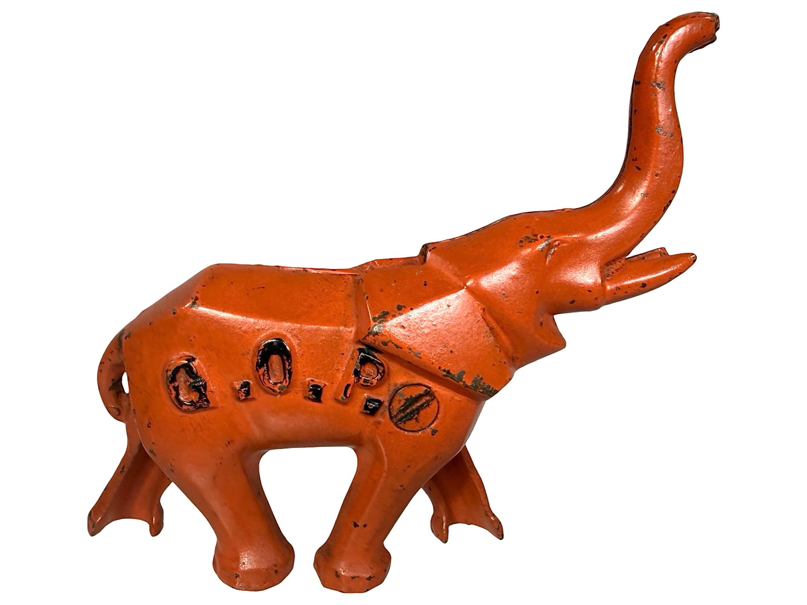 Orange Art Deco GOP Elephant - Still Bank (1 of 6)