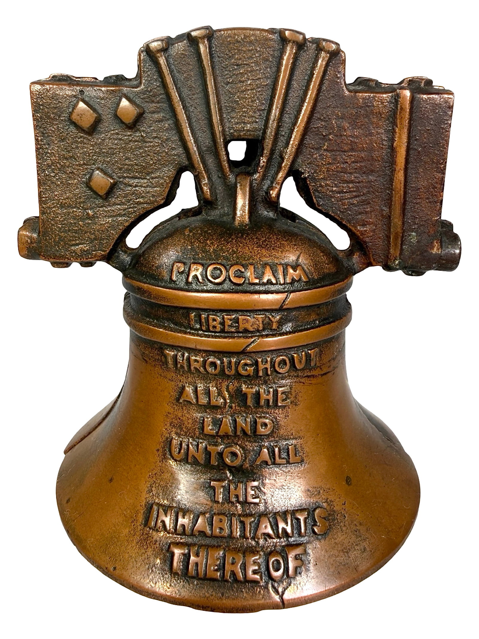 Liberty Bell with Yoke - Still Bank: Made by the James Harper Company. Chicago - 1905 - 3 3/4" T x 3 3/8" W. Bob and Shirley Peirce Collection.