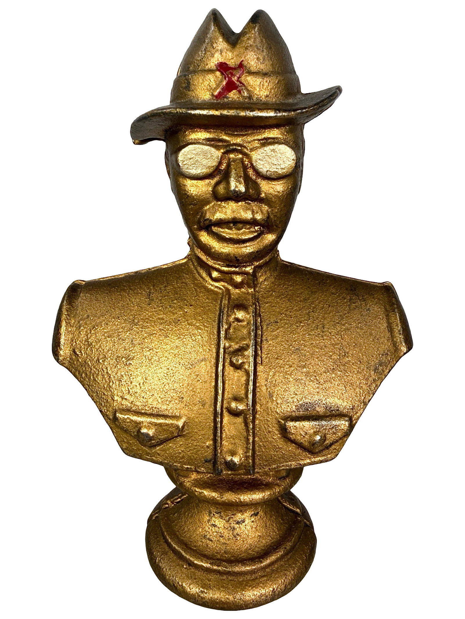 Teddy Roosevelt Bust Bank: By the A. C. Williams Company. Ohio - Ca. 1919 - 5" T x 3 1/2" W. Bob and Shirley Peirce Collection.