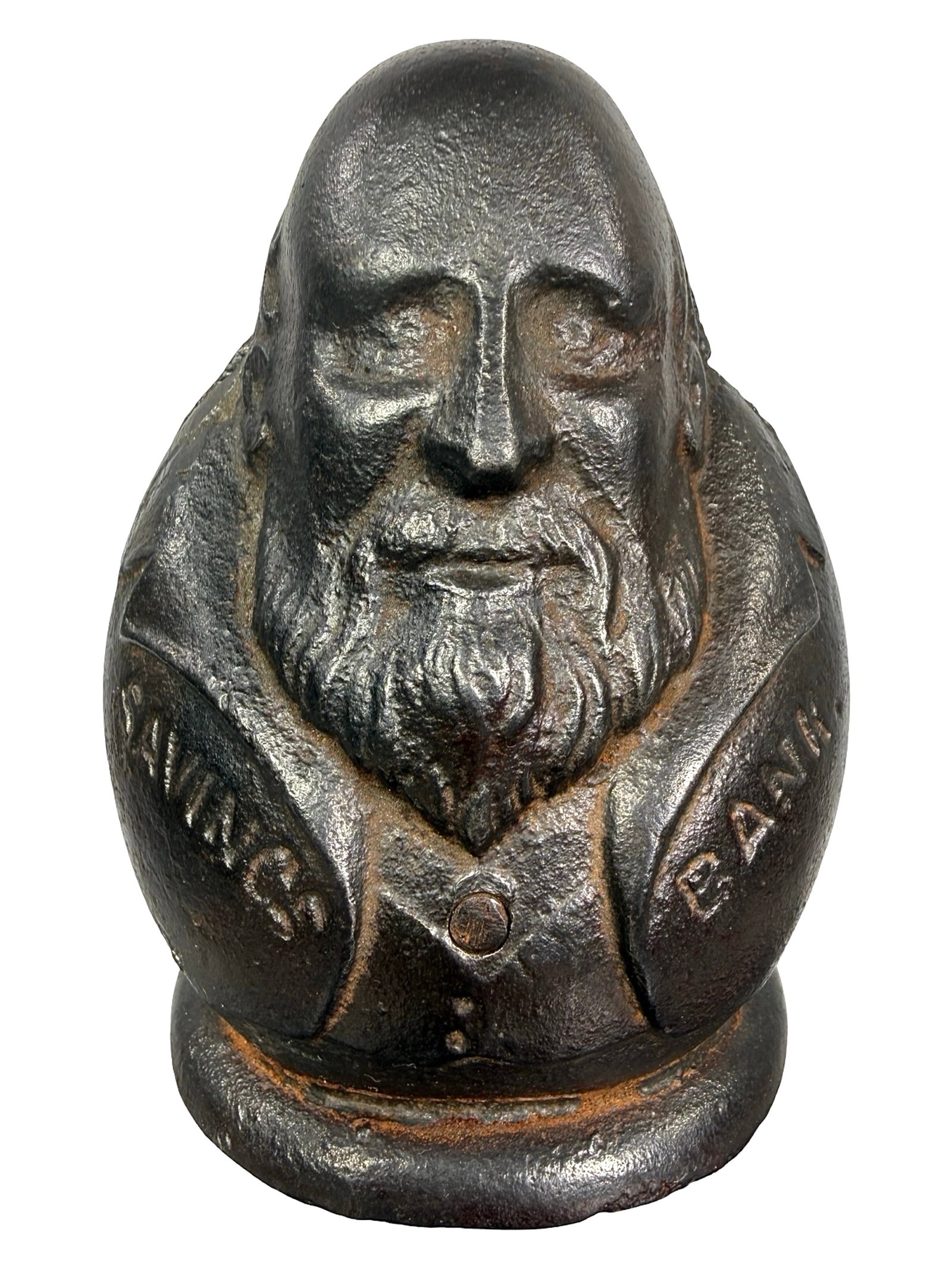 Rare Tammany Tiger Bank: Political Caricature of Boss Tweed. Unknown American Manufacturer. Circa Early 1870's - 3 7/8 " Tall. Bob and Shirley Peirce Collection.