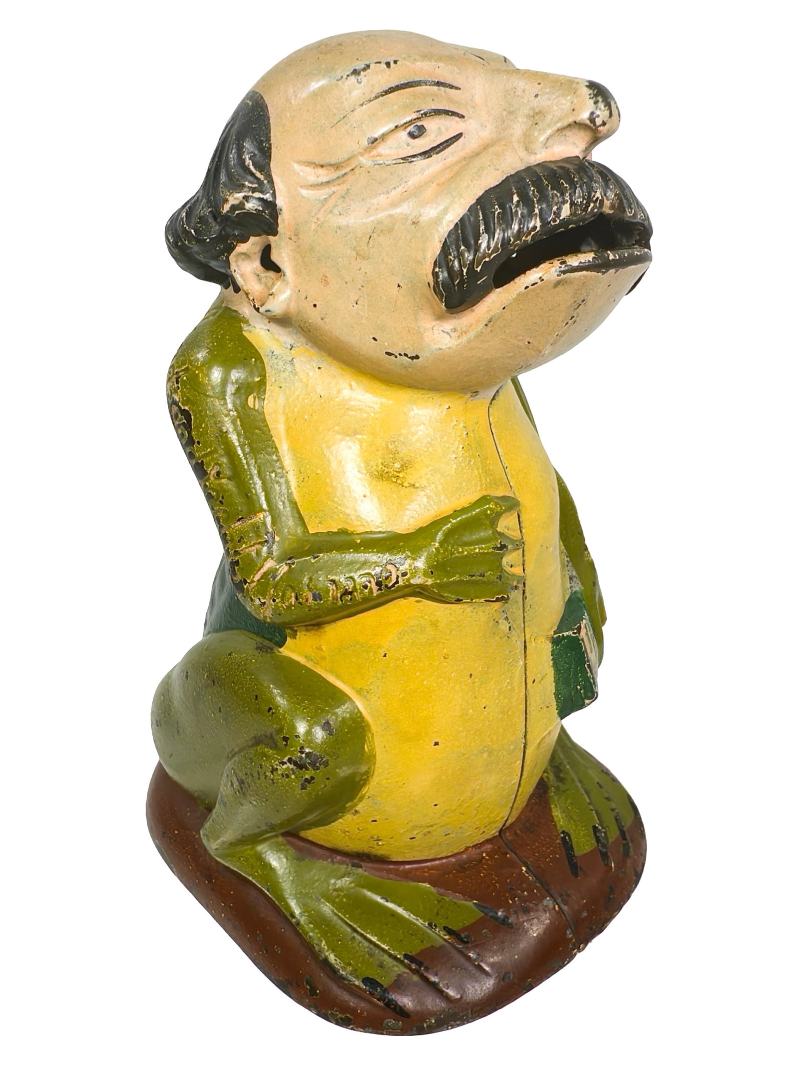 General Butler Still Bank: Yellow-Bellied Frog Variant. By the J. & E. Stevens Company. Cromwell, Ct. - Ca. 1884 - 6 1/2" T. The Tom Kellogg Collection. During the Civil War, Benjamin Butler (1818-1893) served as a Major Genera