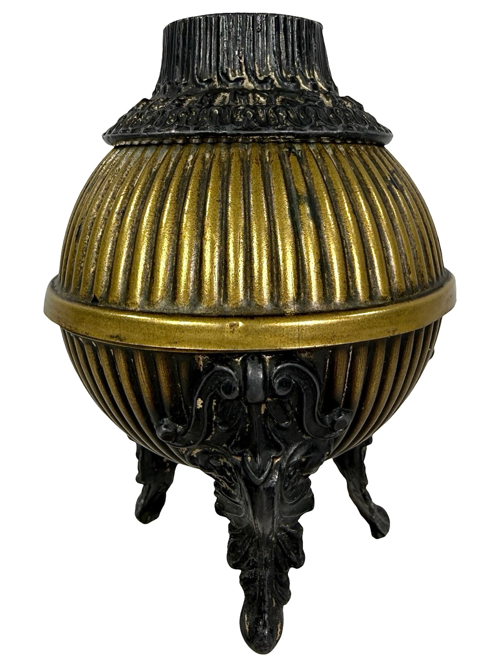 Rare Urn Savings Bank: Plays on the word Earnings. Made of Brass & White Metal. Unknown American Manufacturer. Bob and Shirley Peirce Collection.