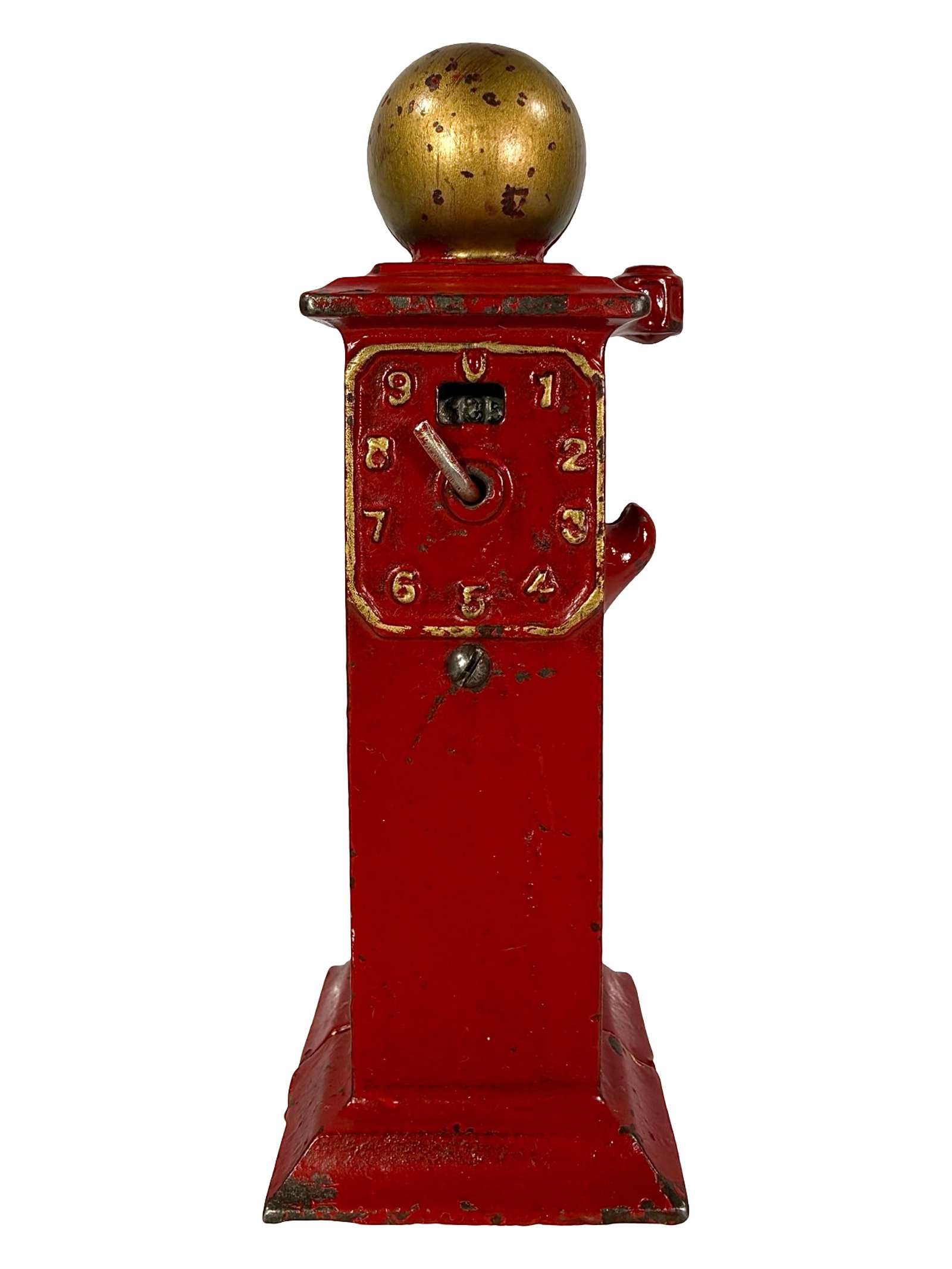 Gas Pump Still Bank: Unknown USA Maker. Circa 1925 - 5 3/4" T. Bob and Shirley Peirce Collection.