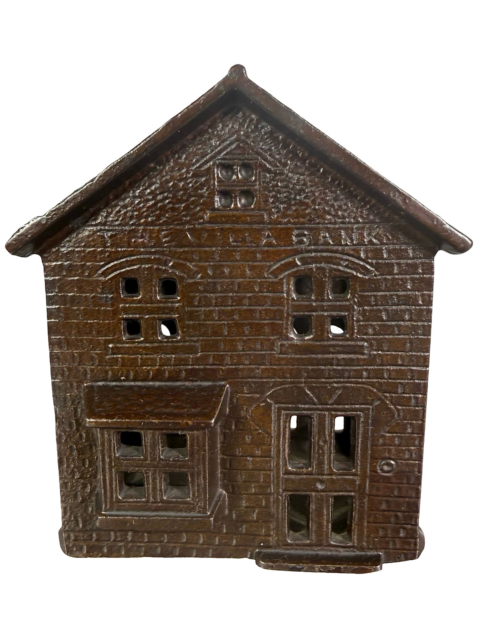 English Villa Bank: By Sydenham & McOustra. England - 1908 - 3 7/8" Tall. The Tom Kellogg Collection.