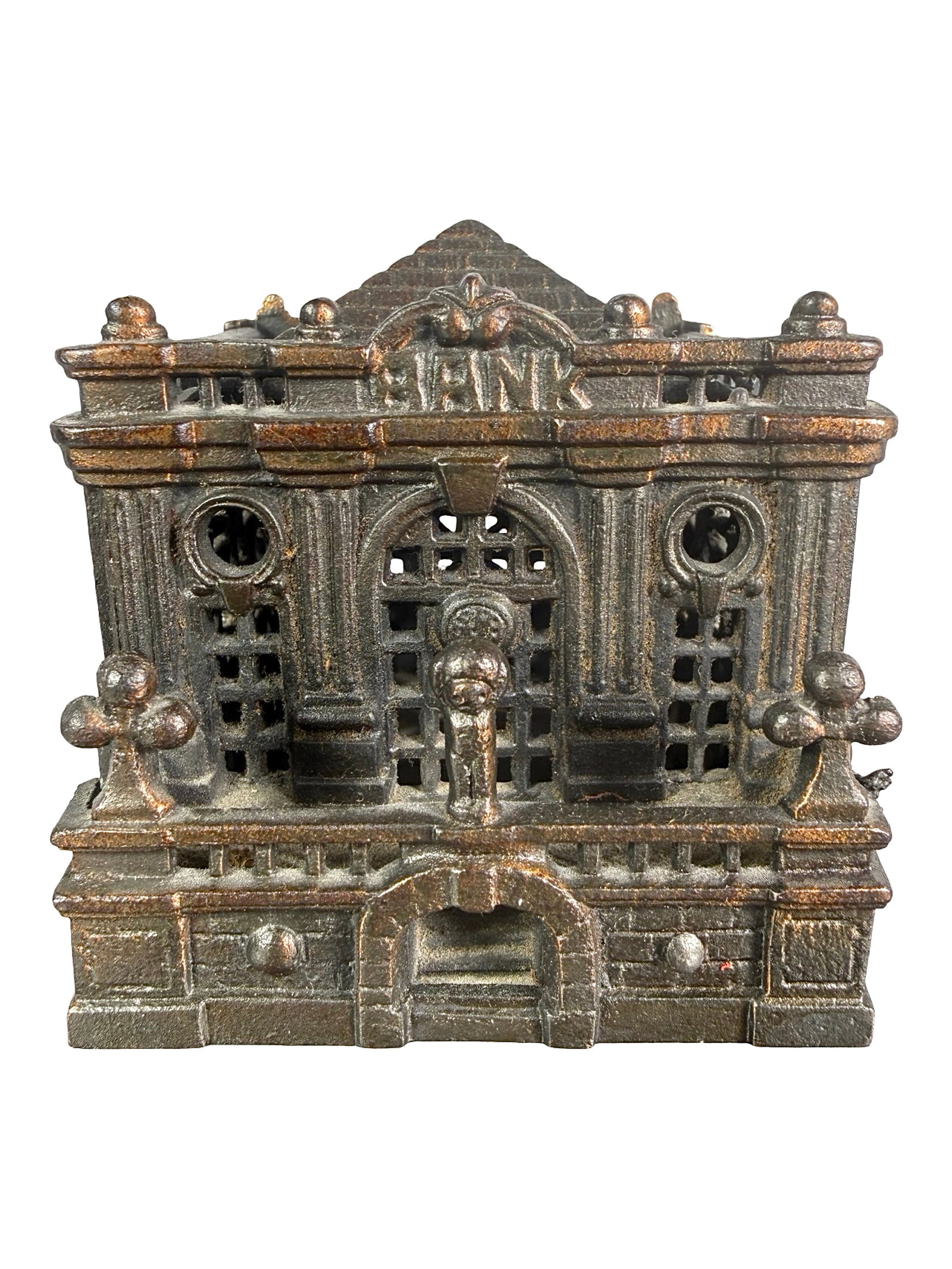 Electroplated U. S. Treasury Bank: By Grey Iron Casting Company. Mount Joy, Pa. - 1928 - 3 1/4" T. Shown on P. 111 in Peirce Book. The Tom Kellogg Collection.