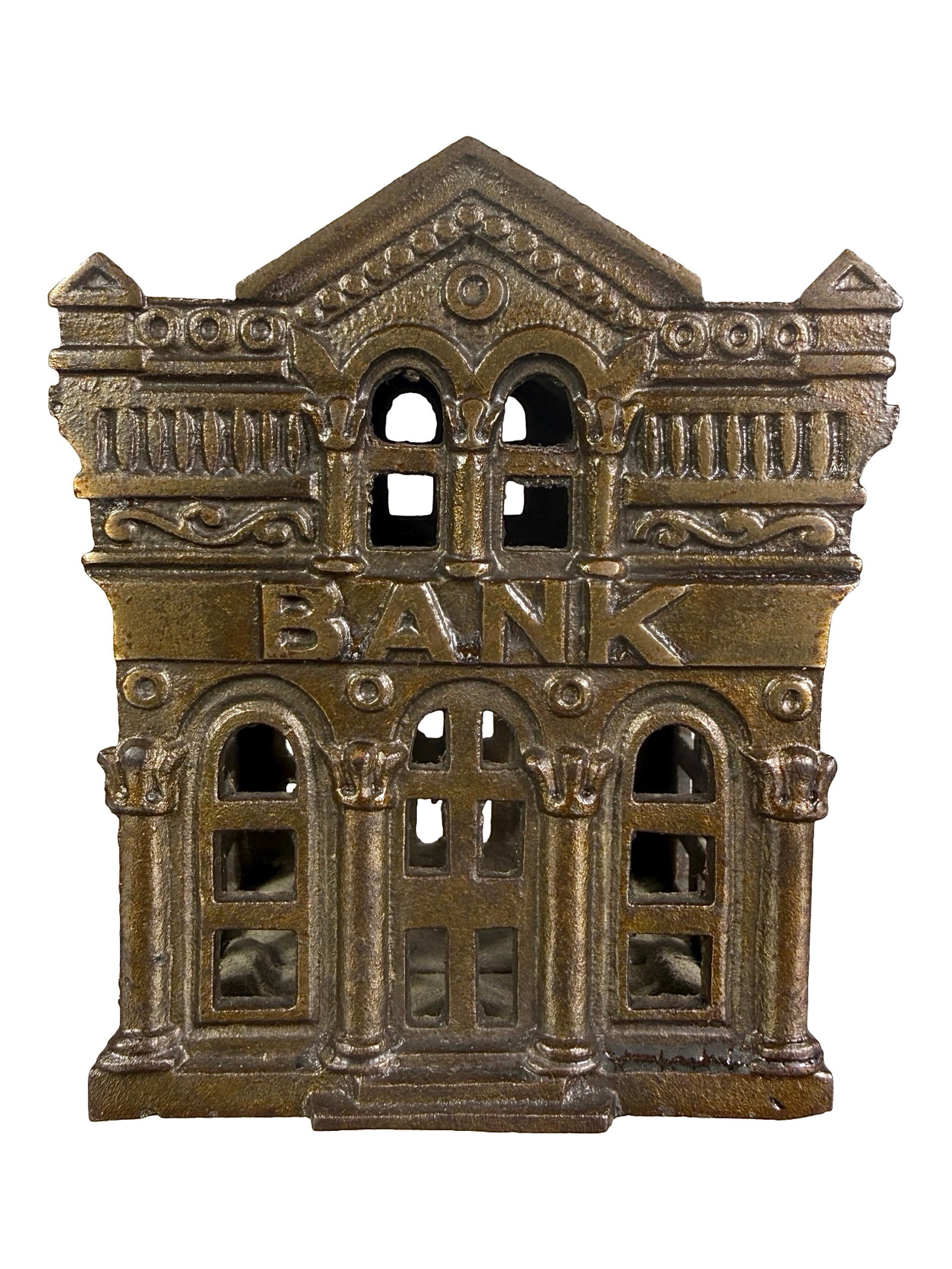 Column Bank - Only 5 Known: Unknown English Manufacturer. Circa Early 1900's - 4" Tall. Shown on P. 195 in Peirce Book. The Tom Kellogg Collection.
