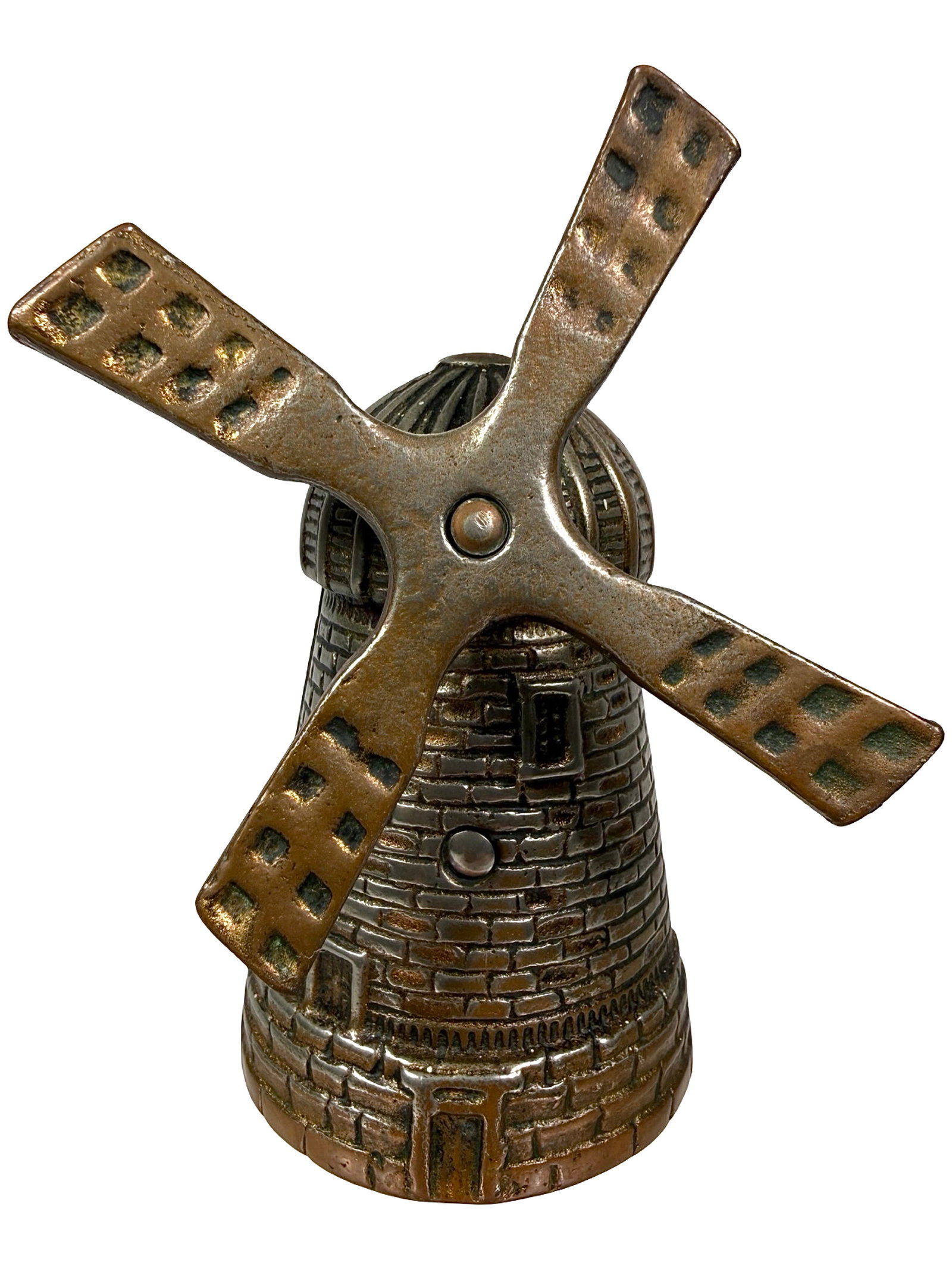 Copper Plated Windmill Bank: Unknown European Maker. Circa 1930's - 4 7/8" Tall. The Tom Kellogg Collection.