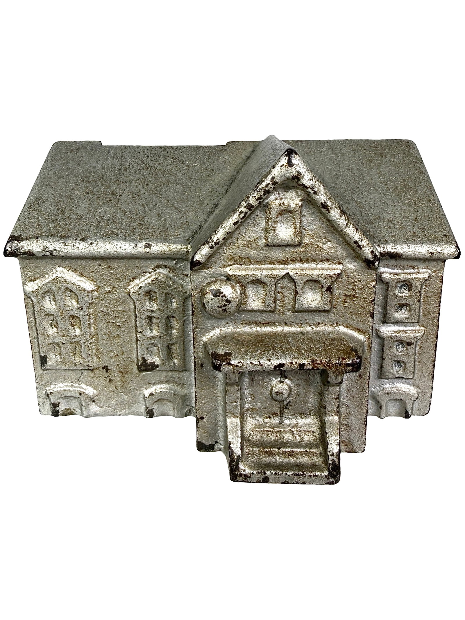 Covenant Presbyterian Church - Still Bank: From Germantown, Pennsylvania. Unknown American Manufacturer. Circa Mid 1920's - 2 3/8" Tall. Shown on P. 30 in Peirce Book. The Tom Kellogg Collection.
