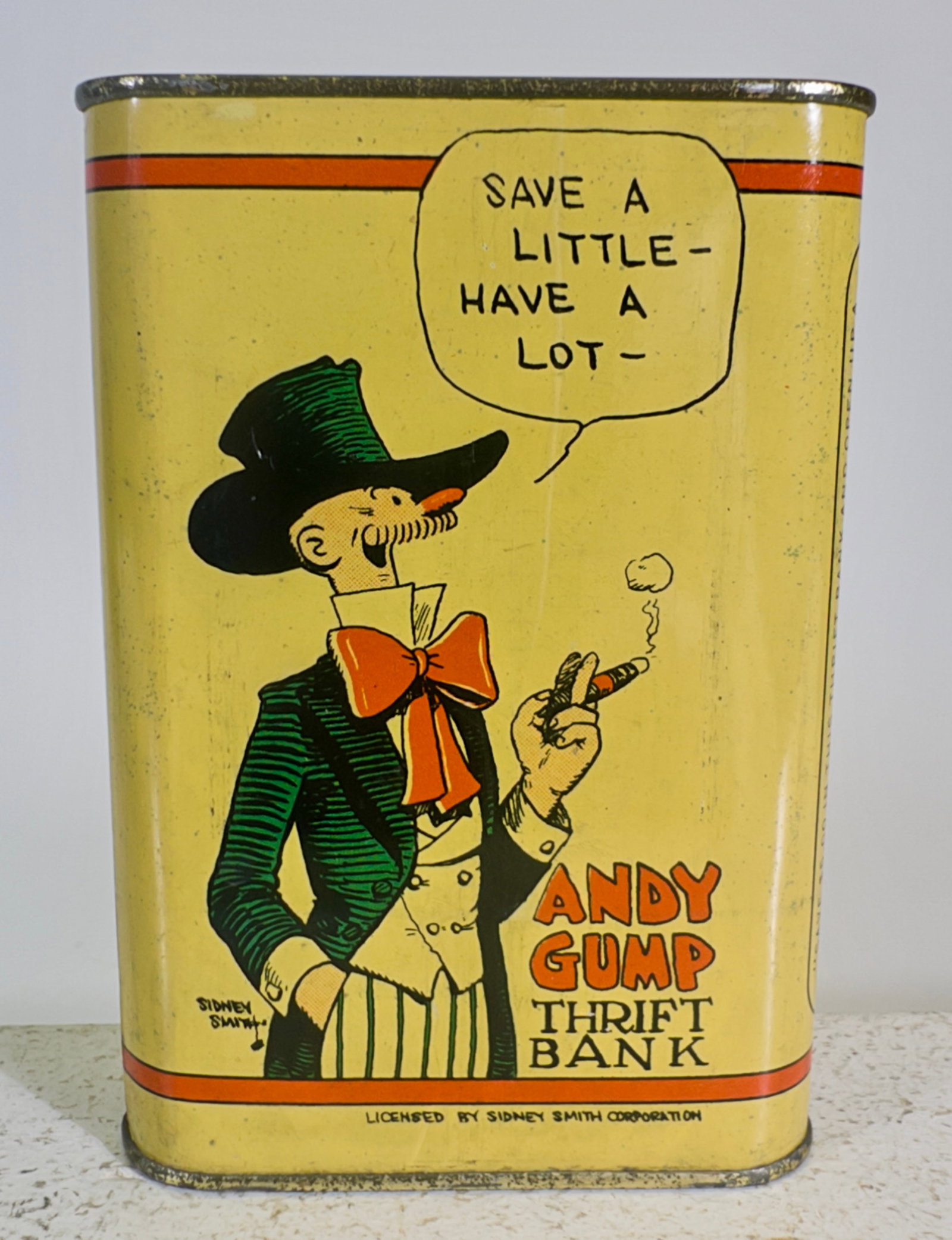 Andy Gump Thrift - Tin Still Bank (1 of 2)