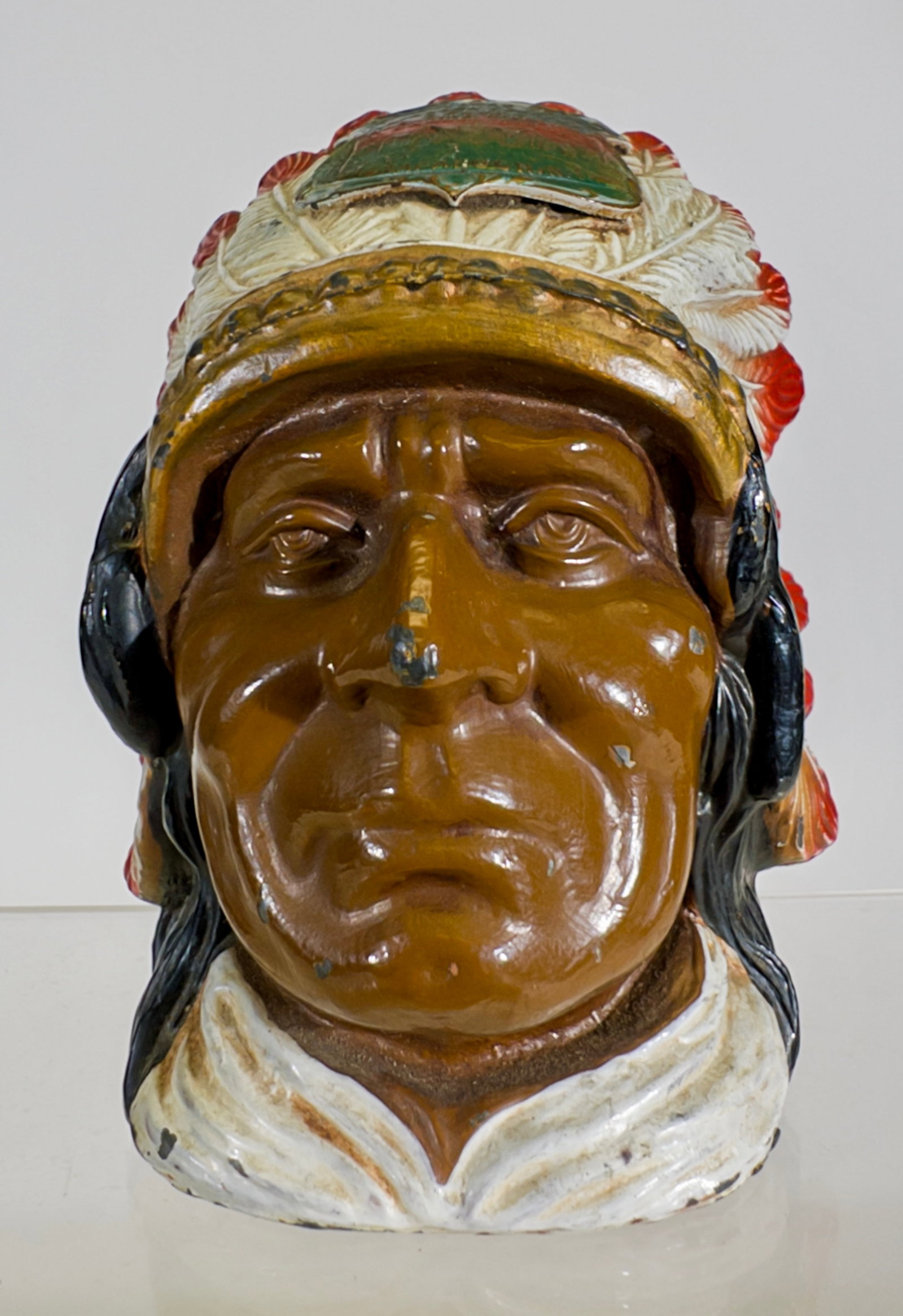Heavy Spelter Indian Chief Bust - Souvenir for Napanoch, NY. (1 of 3)