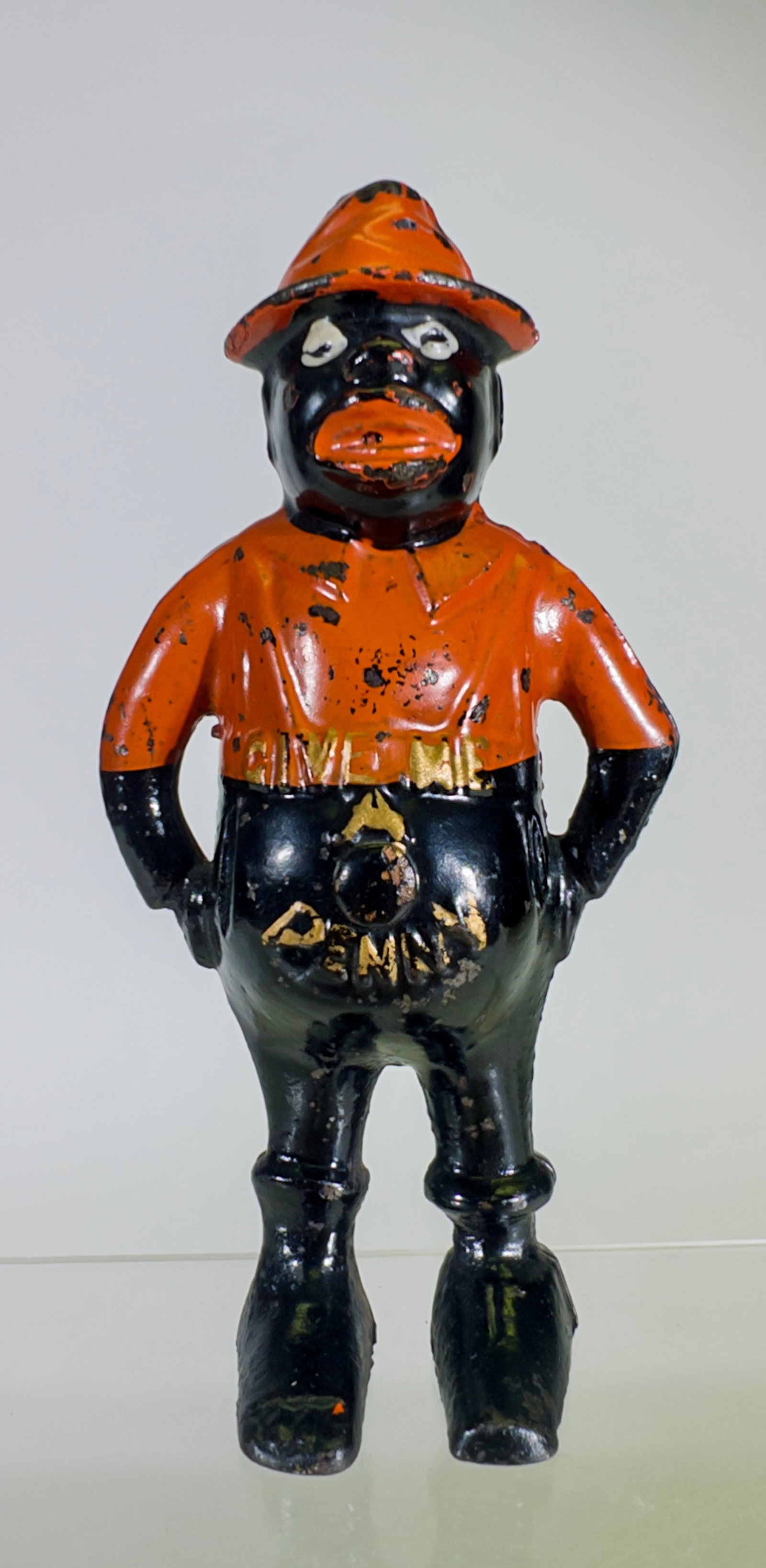 Give Me a Penny with Twist Pin - Cast Iron Still Bank (1 of 2)