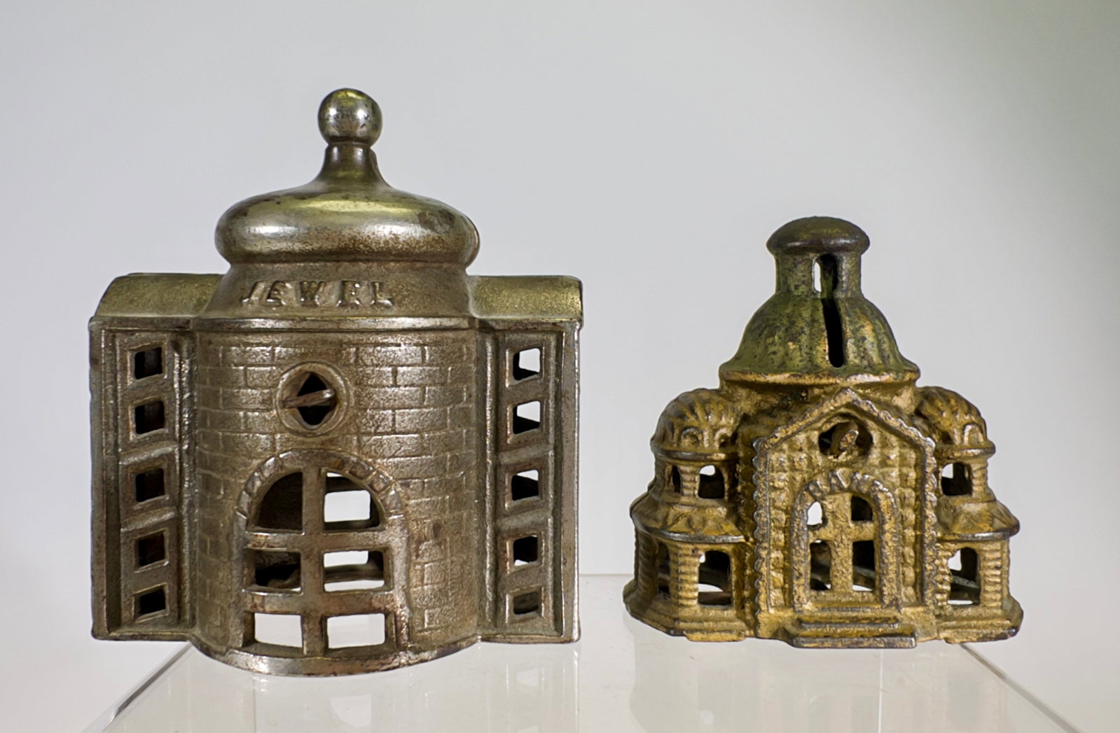 Small Mosque & "Jewel" - Cast Iron Still Banks (1 of 2)