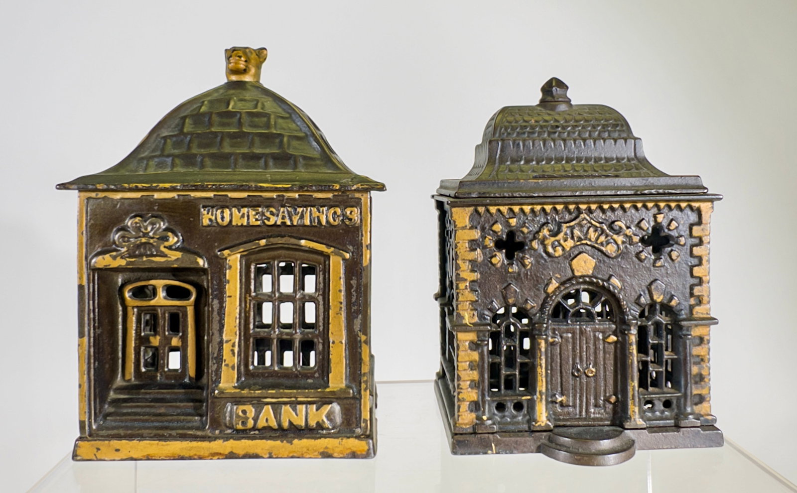 Home Savings & Roof - Cast Iron Still Banks (1 of 2)