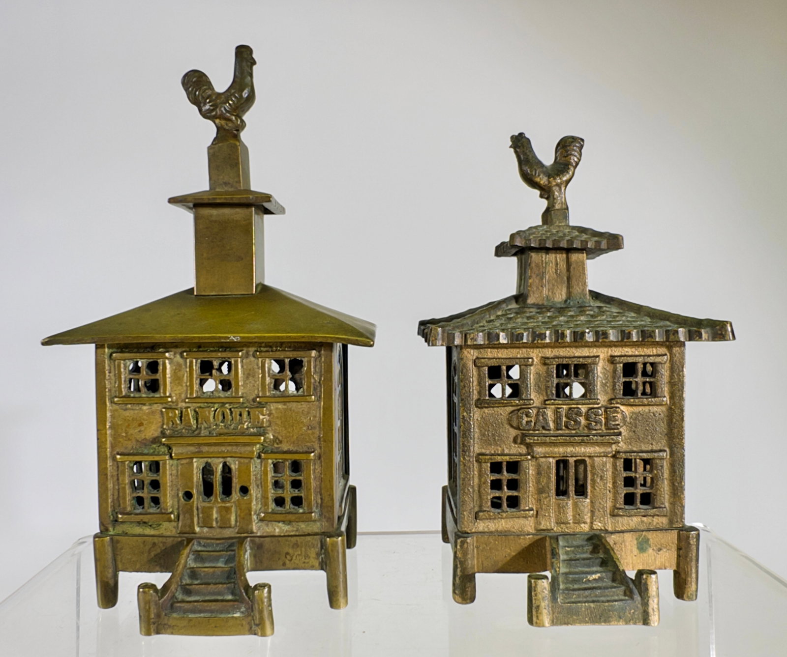 Banque & Cassie Banks with Rooster Finials (1 of 3)