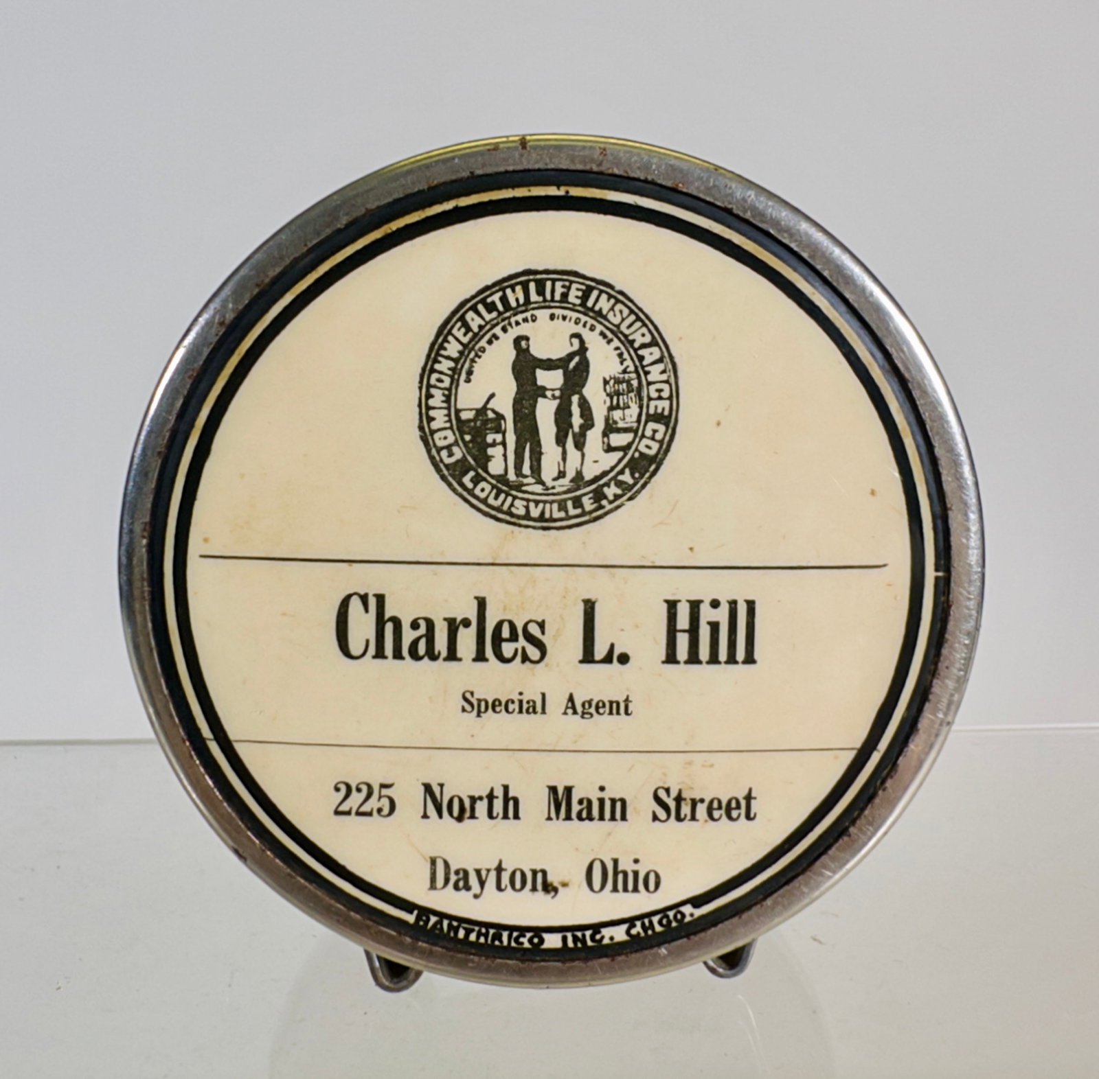 Charles L.Hill Insurance Broker Bank: Banthrico Company. Chicago, IL. 1930's. 2 3/4" Tall x 2 1/2" Wide. Tom Kellogg Collection.