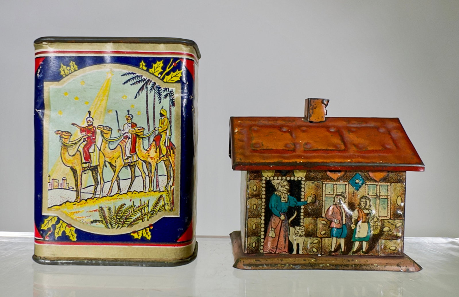 Two Tin or Cardboard Banks (1 of 3)