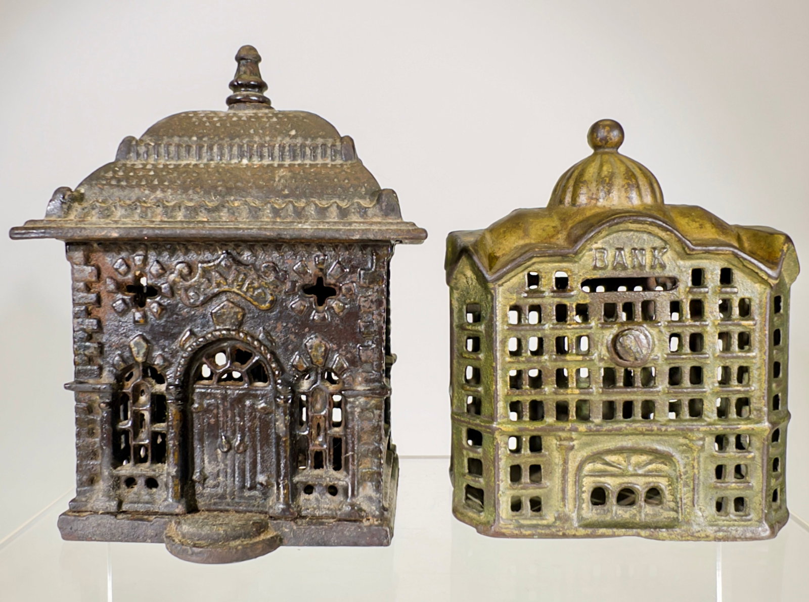 Two Cast Iron Building Banks (1 of 3)