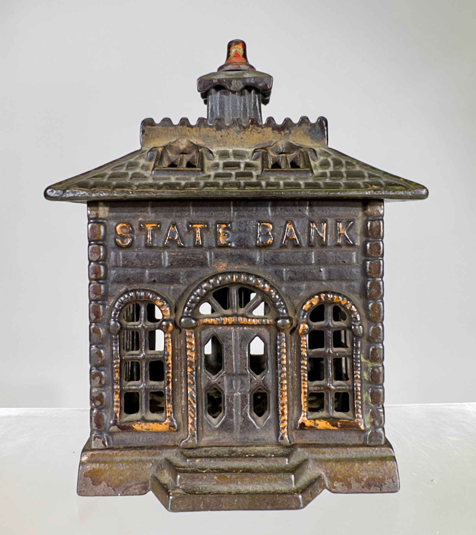 State Bank - Straight Letters with Red Finial (1 of 2)