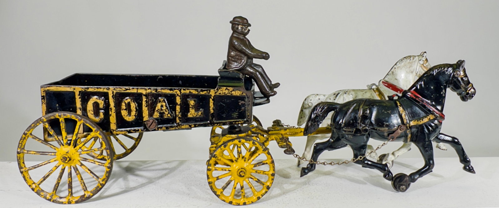 Two Horse Coal Wagon - Cast Iron Toy (1 of 3)