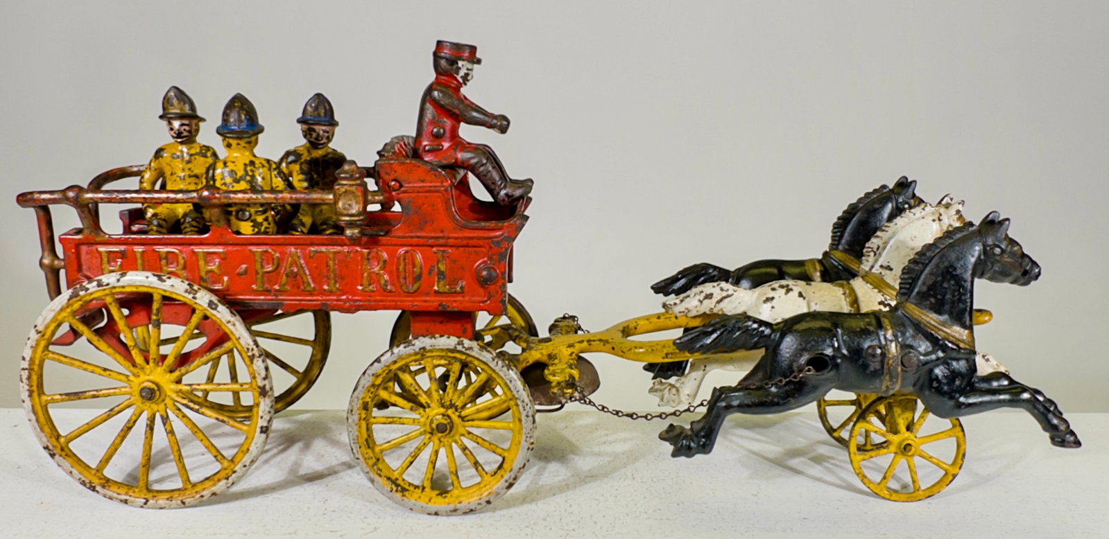 Three Horse Fire Patrol - Cast Iron Toy (1 of 3)
