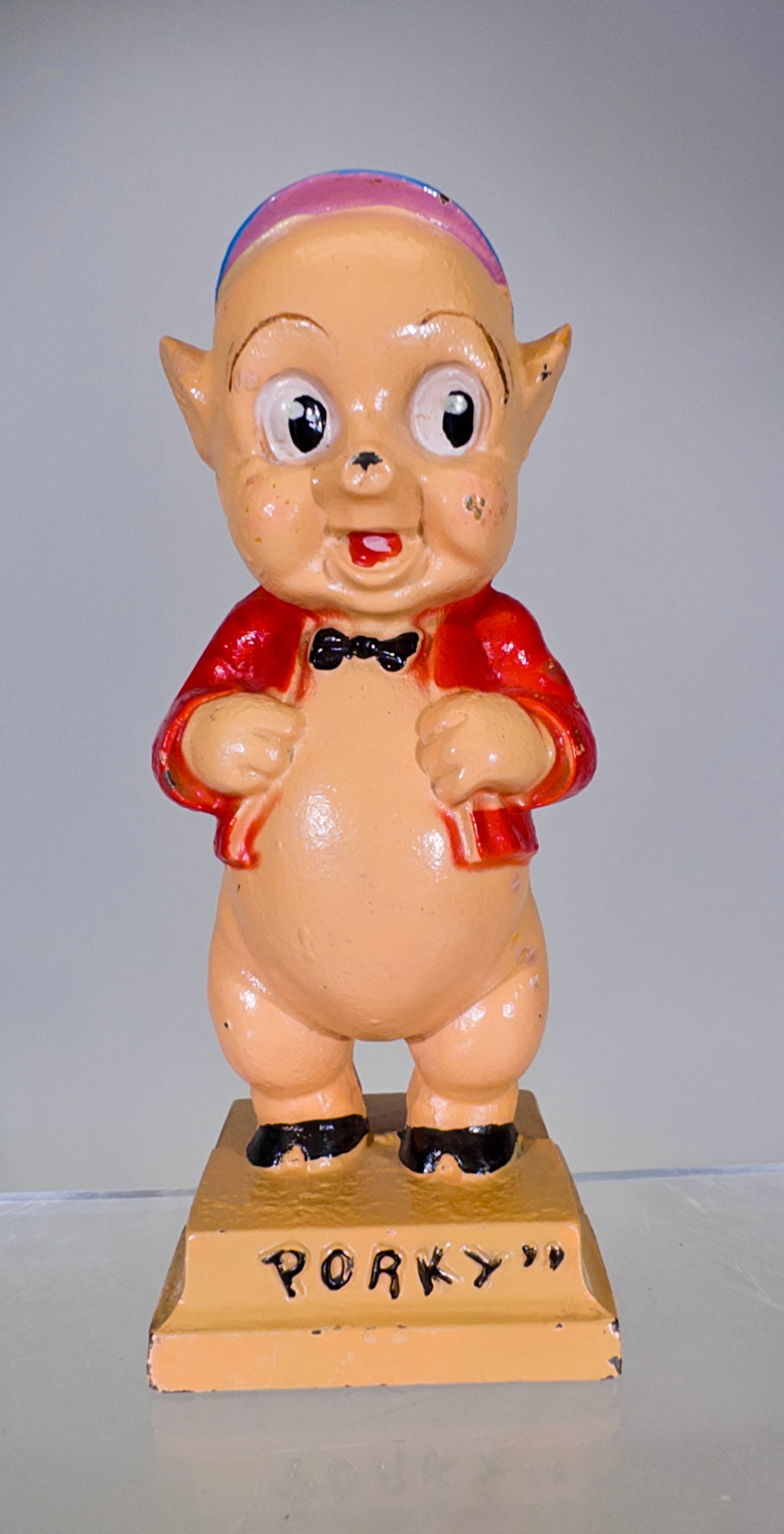 Porky Pig Bank: Hubley Mfg. Co. - Lancaster, PA. 1930's - 6"T x 2 1/2"W