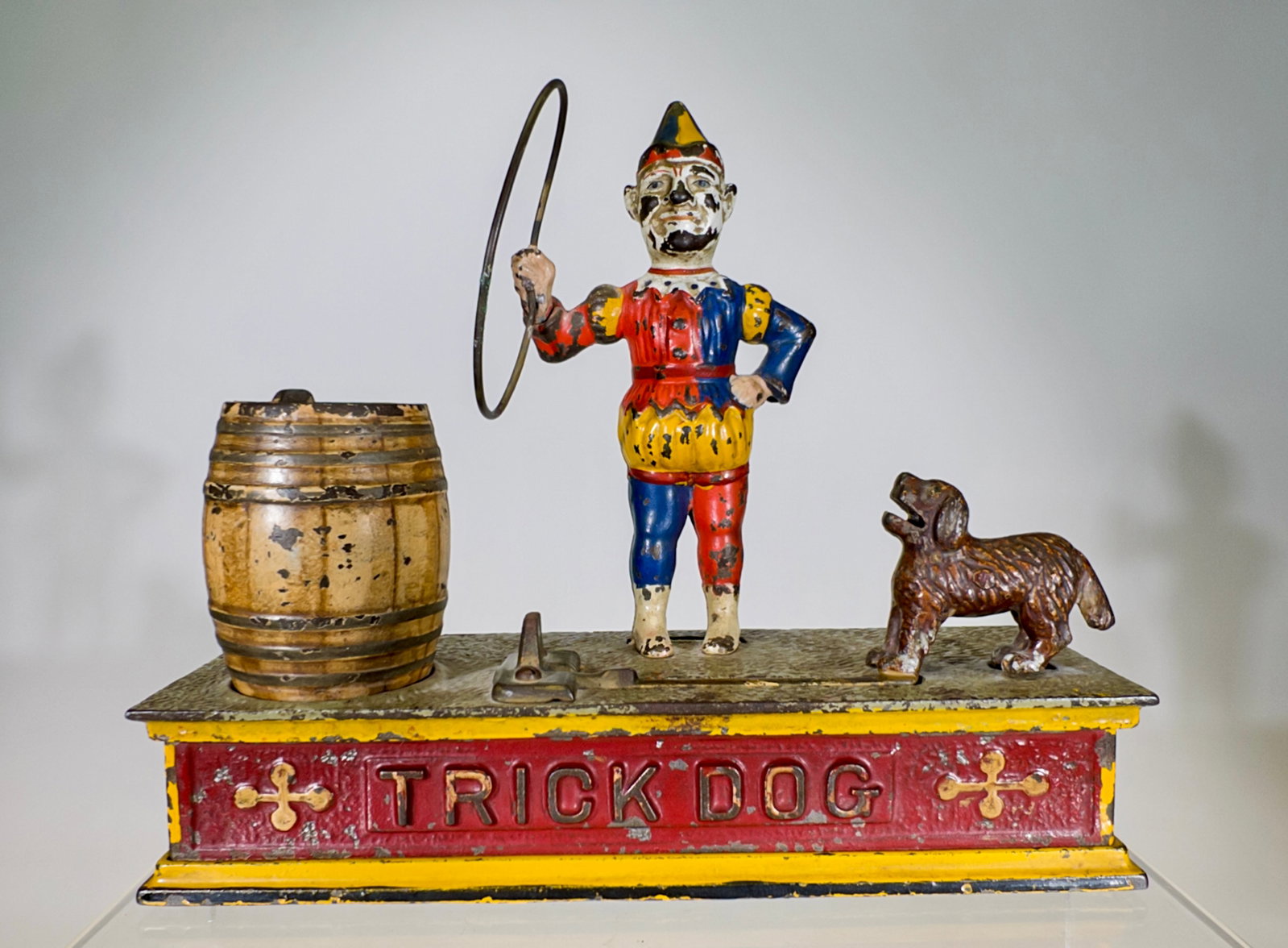 Trick Dog Bank - Six Part Base: Shepard Hardware Company - Buffalo, NY. 1888 - 6 3/8"T x 8 5/8"W