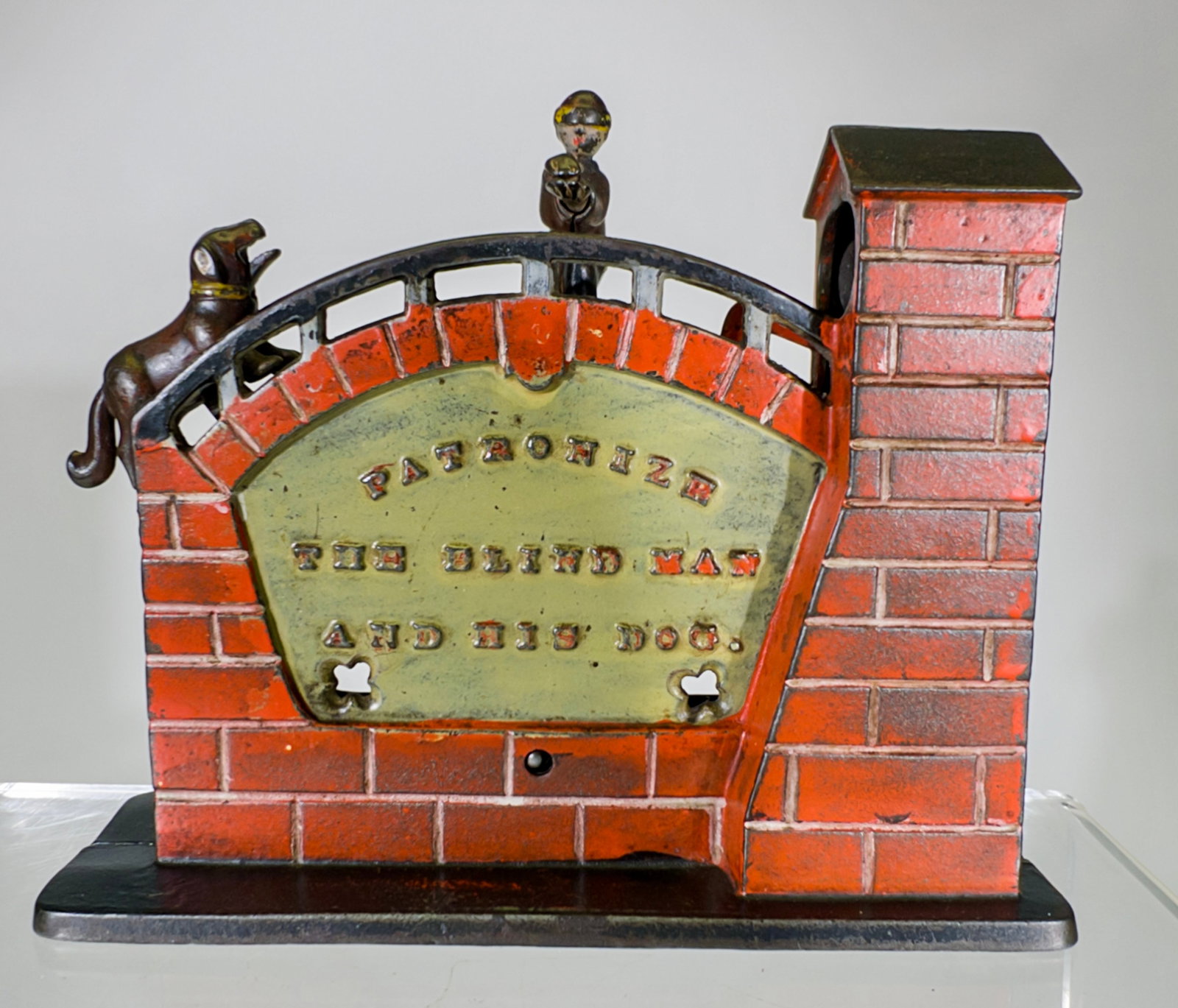 Patronise the Blindman Cast Iron Mechanical Bank - Scarce (1 of 2)
