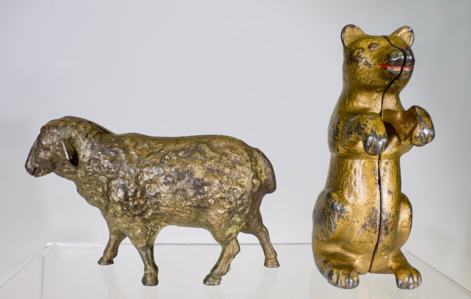 Sheep and Bear Cast Iron Banks (1 of 2)