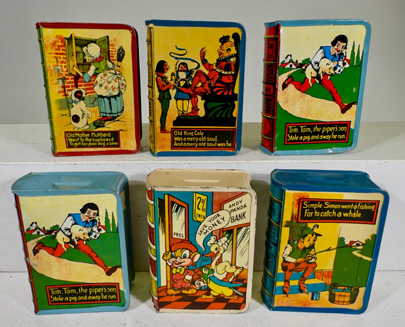 Six Tin Book Banks (1 of 4)