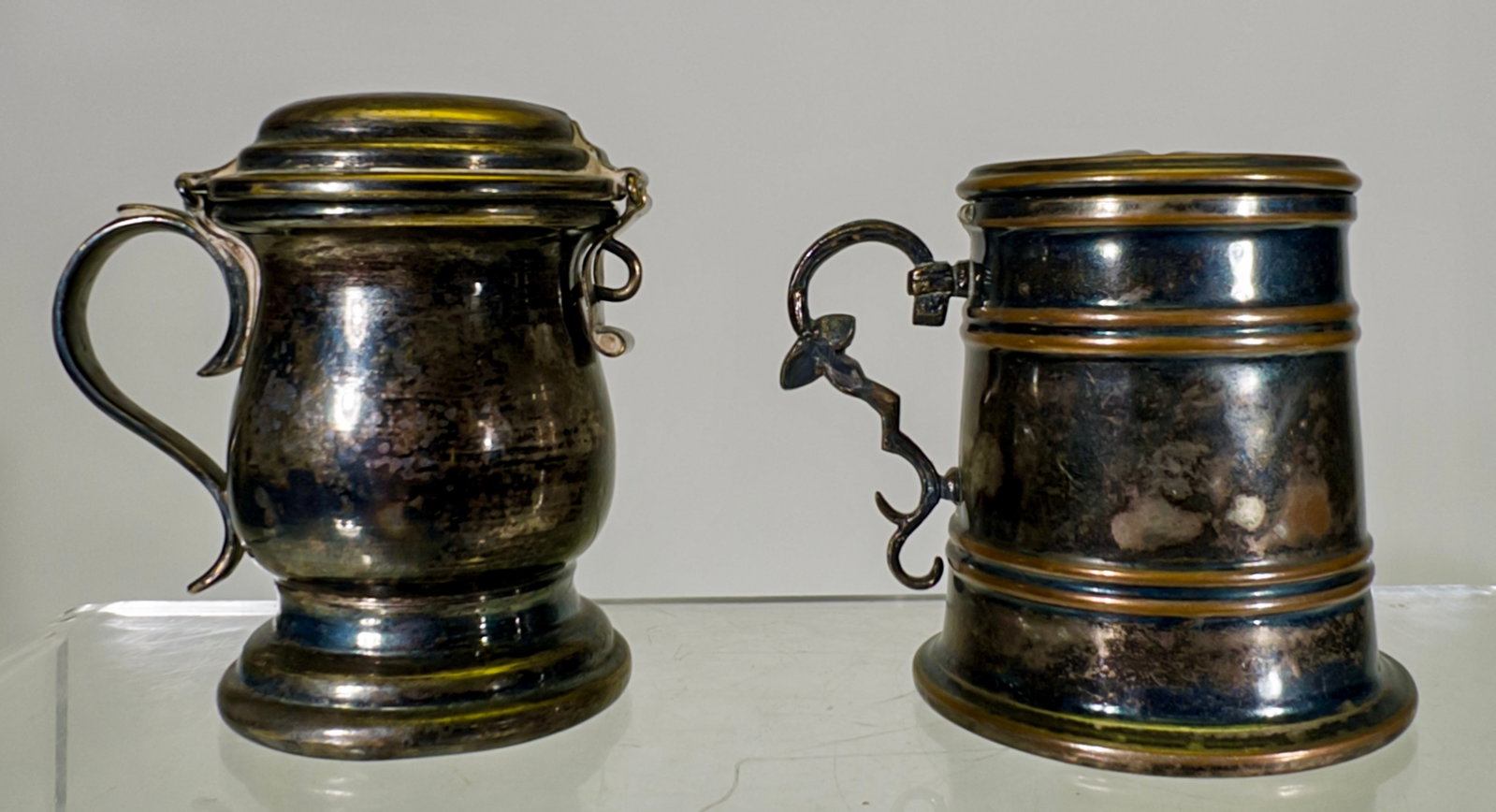Two Silver on Tin Tankard Banks (1 of 2)