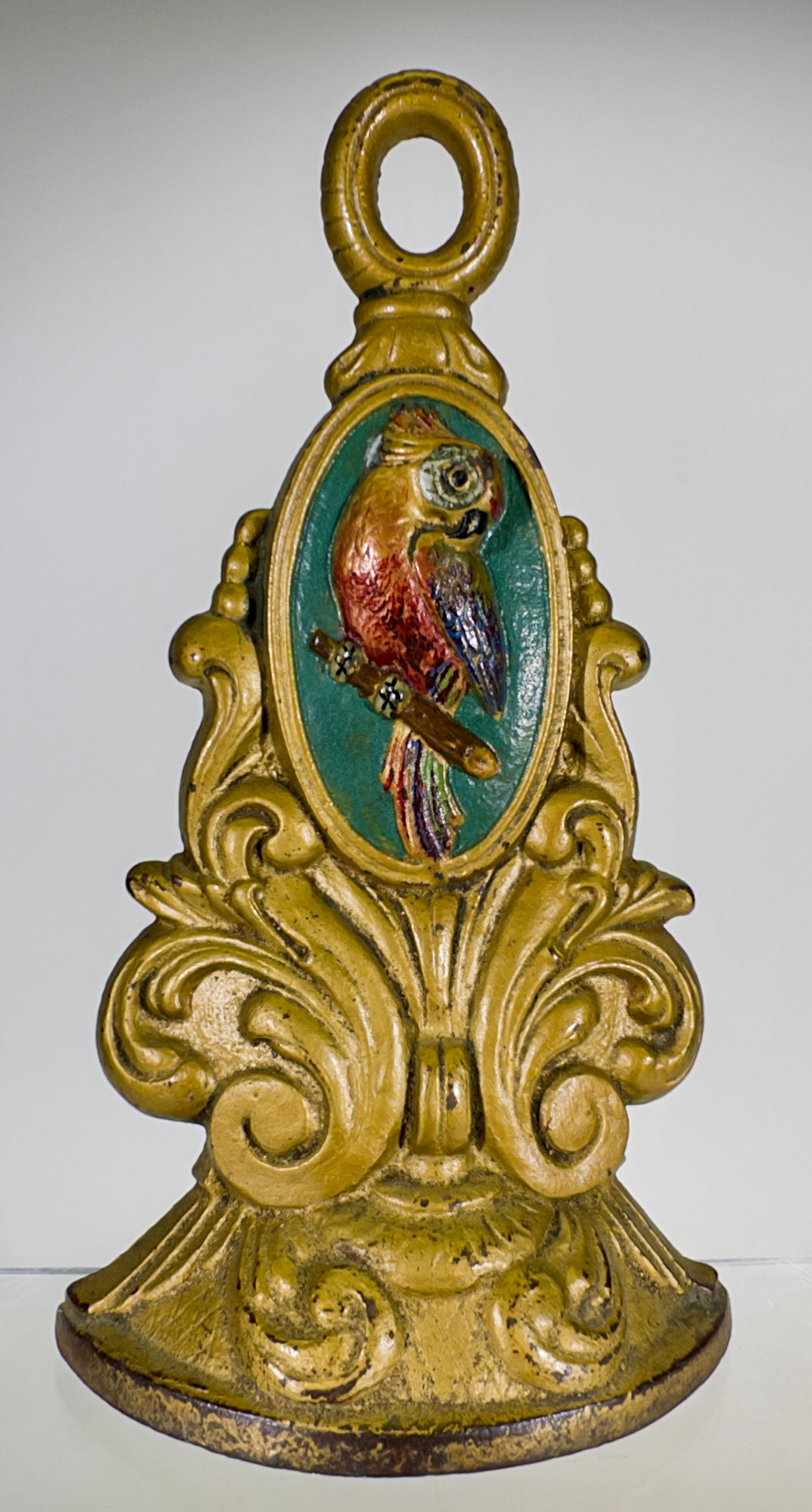 Parrot in Medallion Doorstop: American 1920 - 9 3/8"T x 5"W