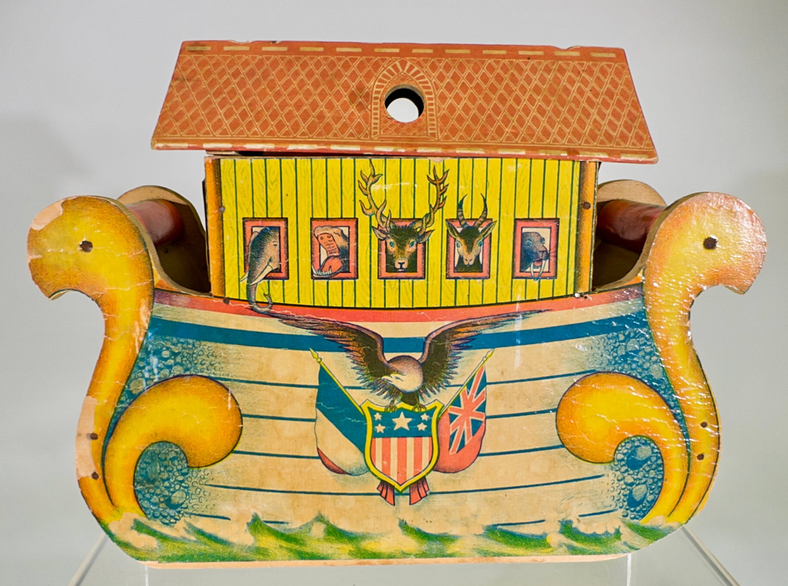 Noah's Ark with Patriotic Eagle - Emblems of France, America, England (1 of 2)