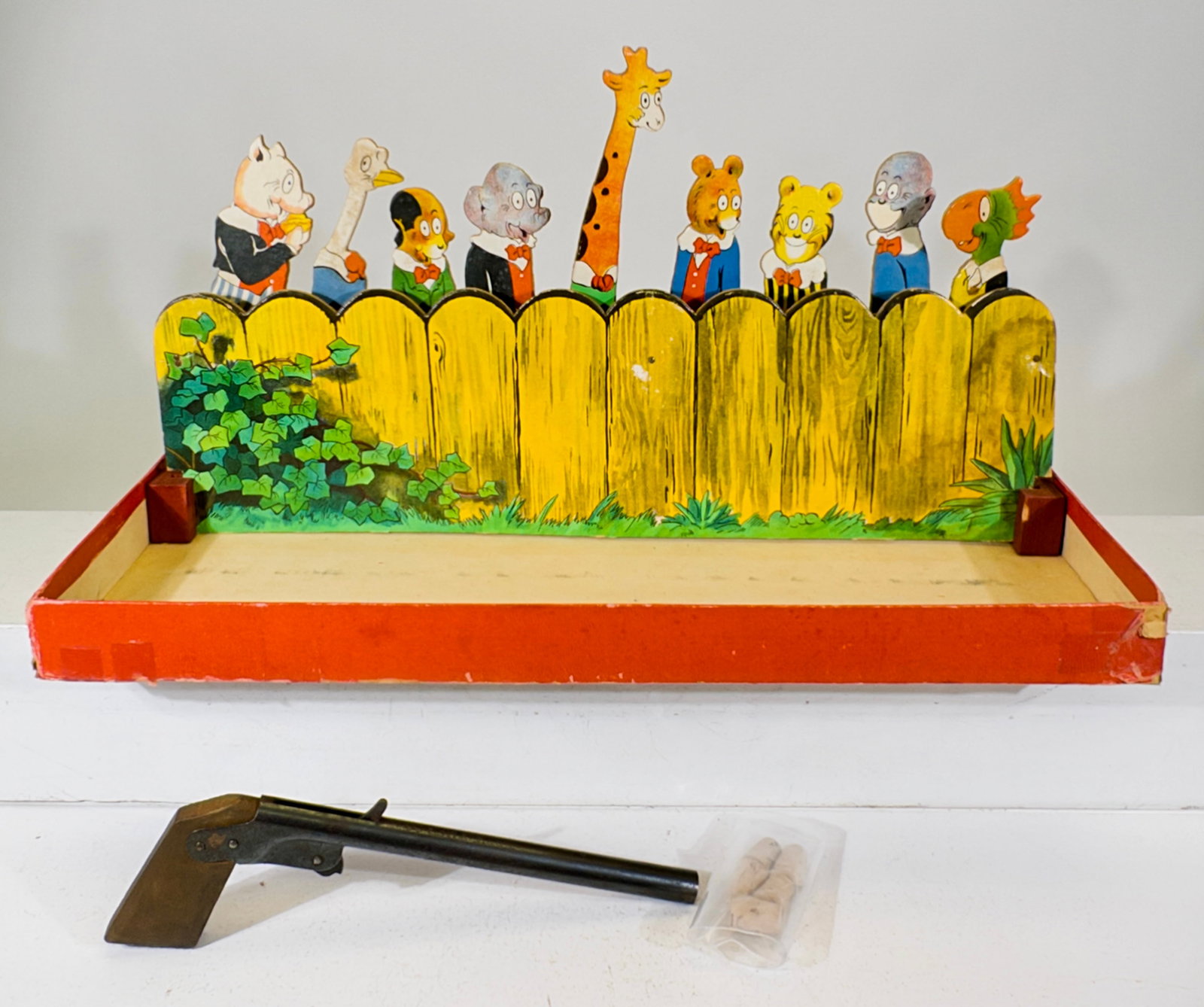 The Bruin Boy's Shooting Gallery: Made by Spears Games - English 1930's - 10"T x 19"W Set up - Carl and Linda Thomas Collection