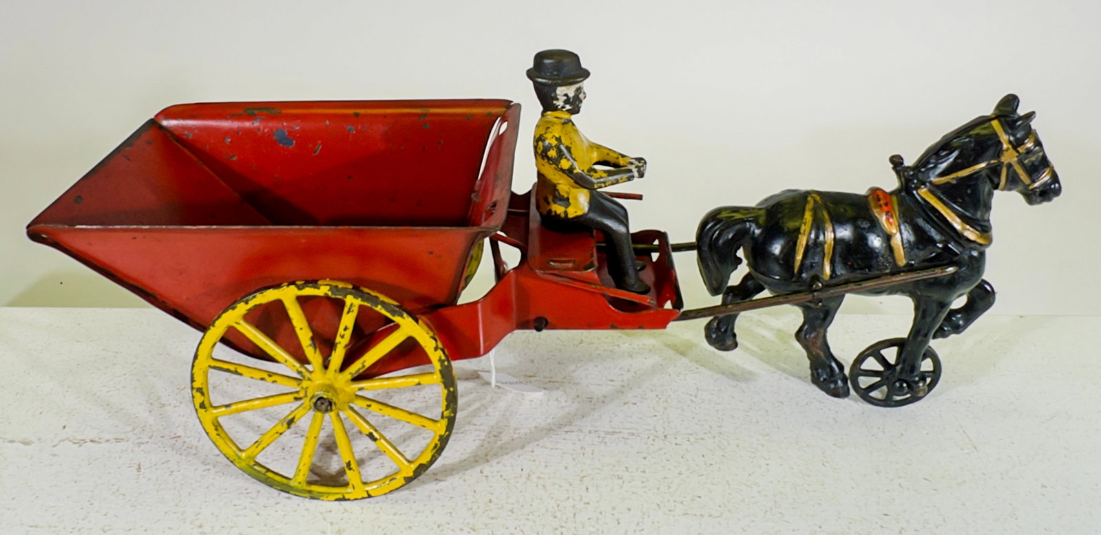 Single Horse Dump Wagon - Tin and Cast Iron (1 of 2)