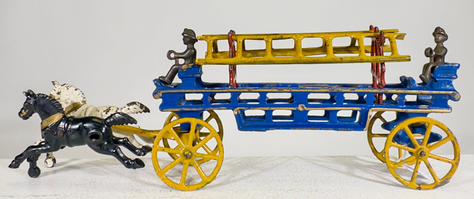 Two Horse Ladder Wagon: Hubley Mfg. Co. - Lancaster, PA. 1915 - 14"L x 5"T - The Olshefski Collection