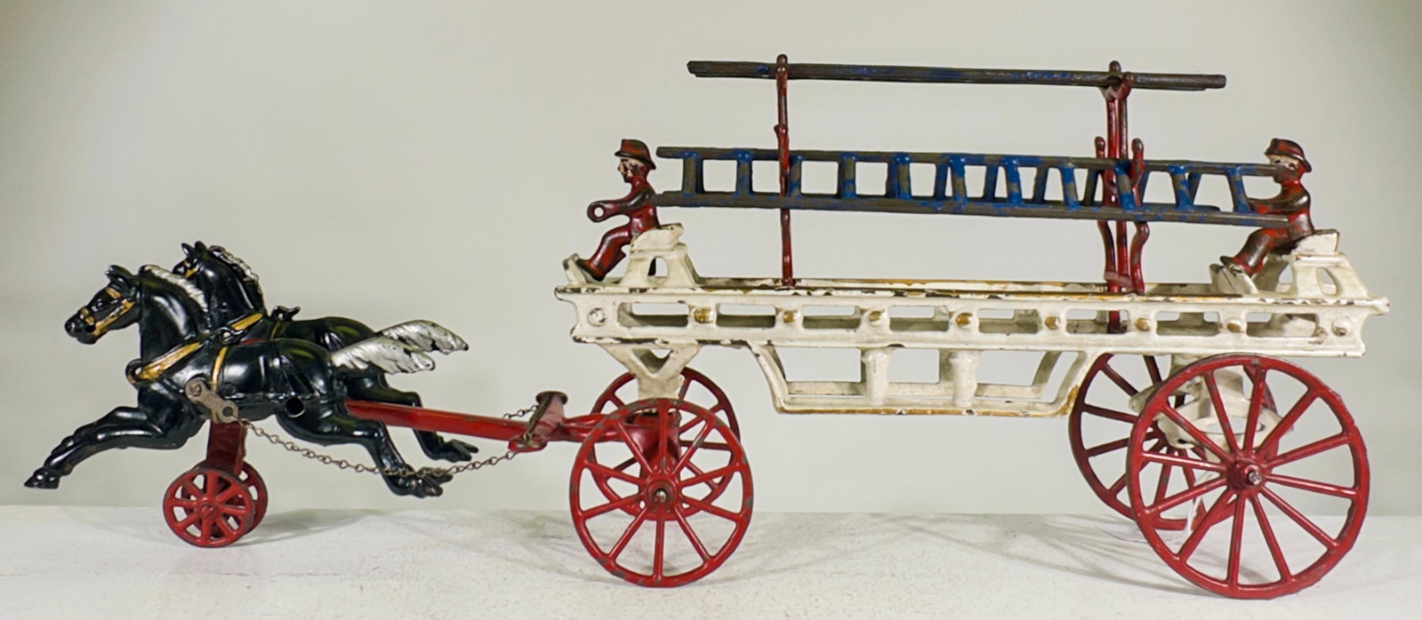 Two Horse Ladder Wagon: Dent Hardware Co. - Fullerton, PA. 1910 - 20"L x 7 1/2"T - The Olshefski Collection