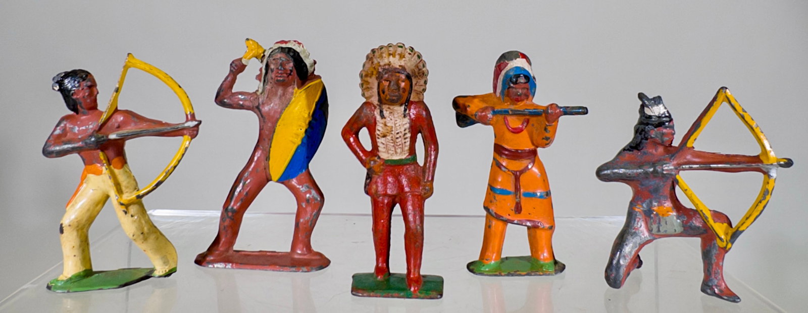 Lead and Iron Native Americans: American 1930's - About 3"Tall