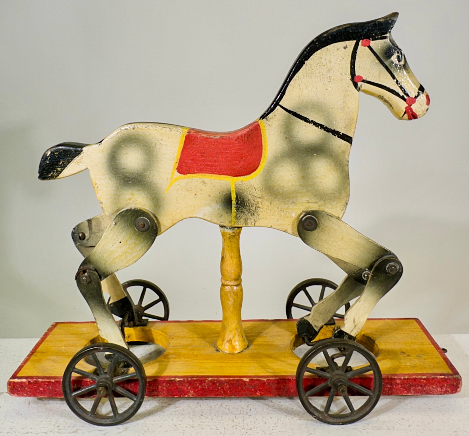 Wooden Articulated Horse on Platform (1 of 2)