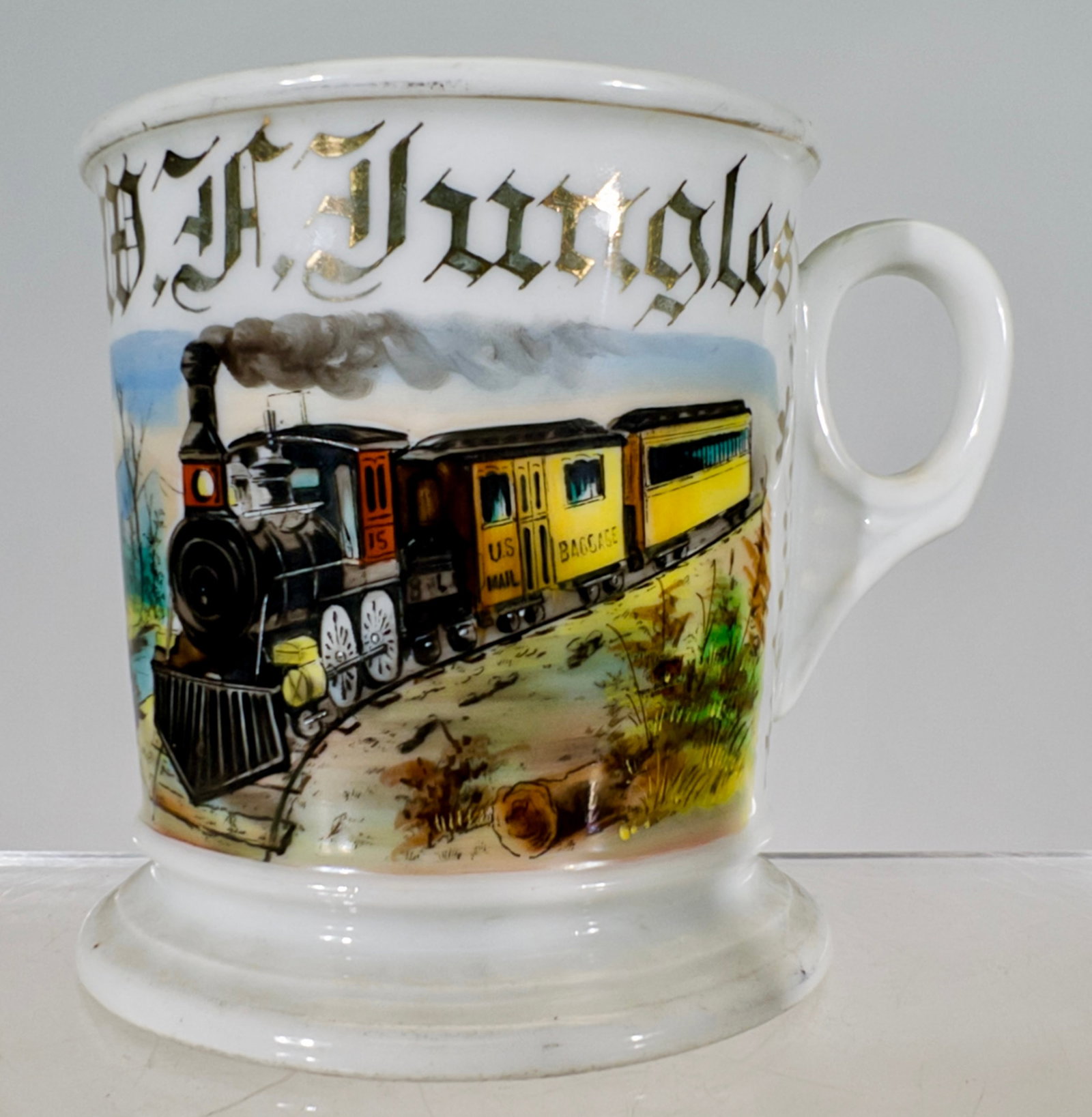 Occupational Shaving Mug: Limoges, France 1890 - 3 1/2"T x 4 1/4"W