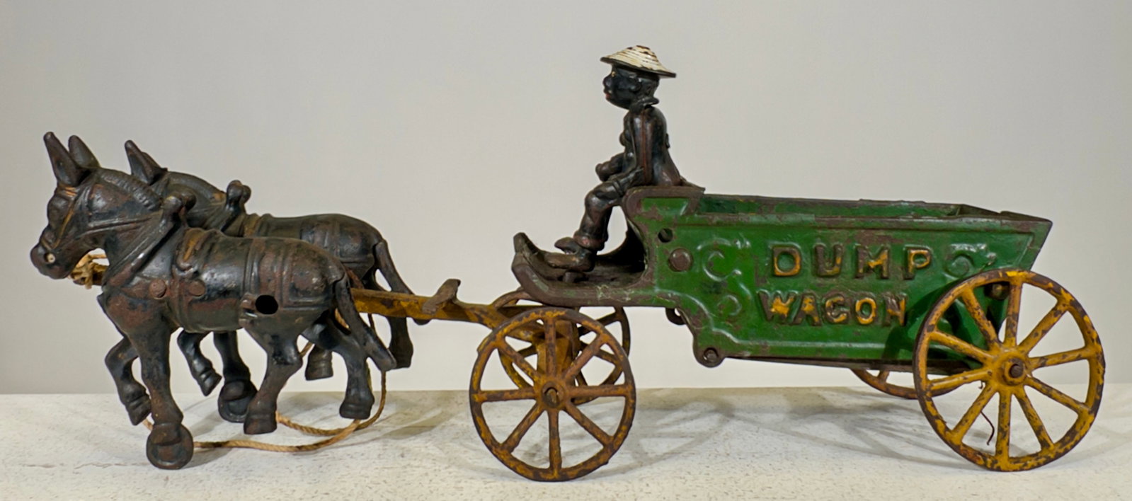 Double Mule Drawn Dump Wagon: Hubley Mfg. Co. - Lancaster, PA. 1915 - 5 1/2"T x 14"L